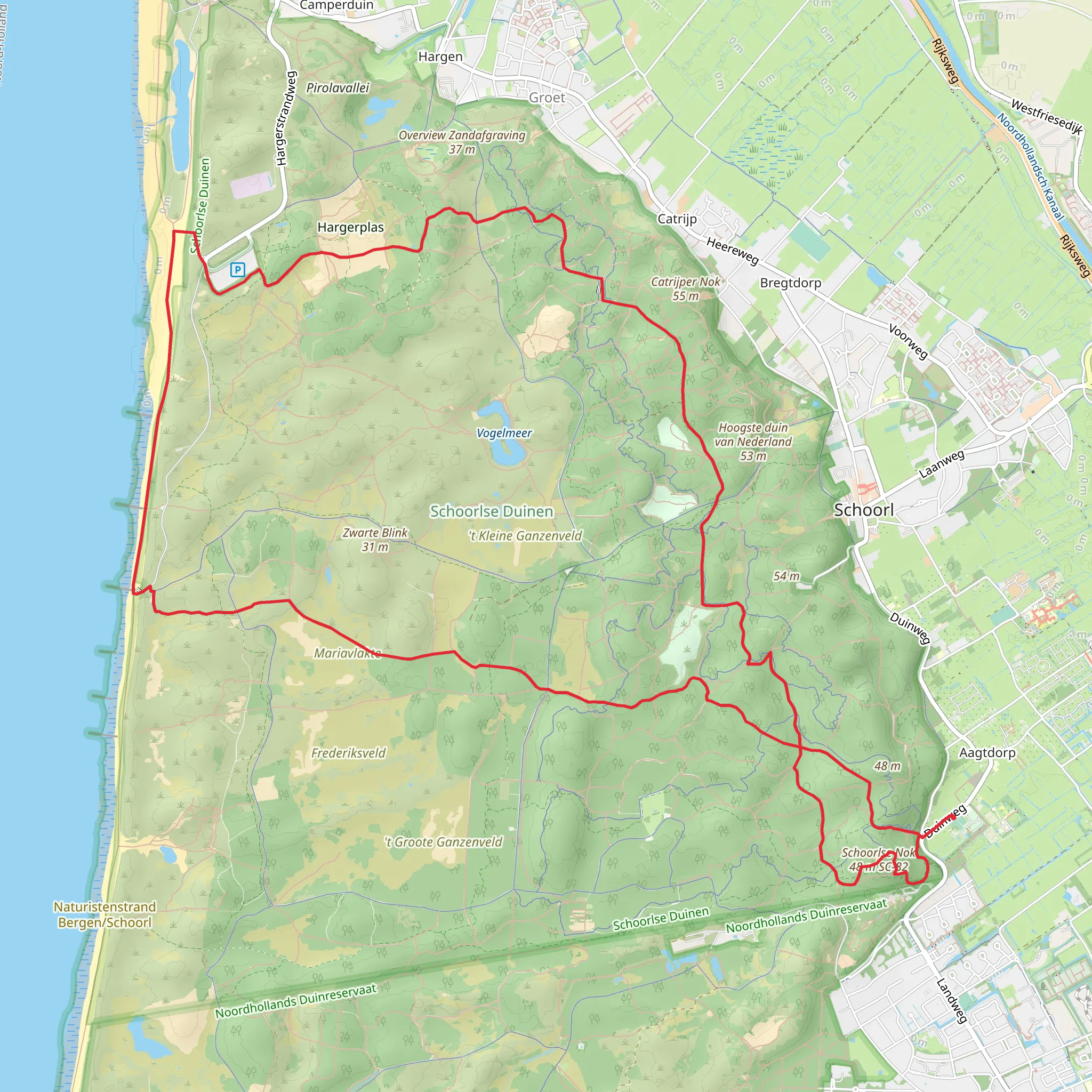 Schoorlsche Nok and Bregtdorp Loop mobile static map