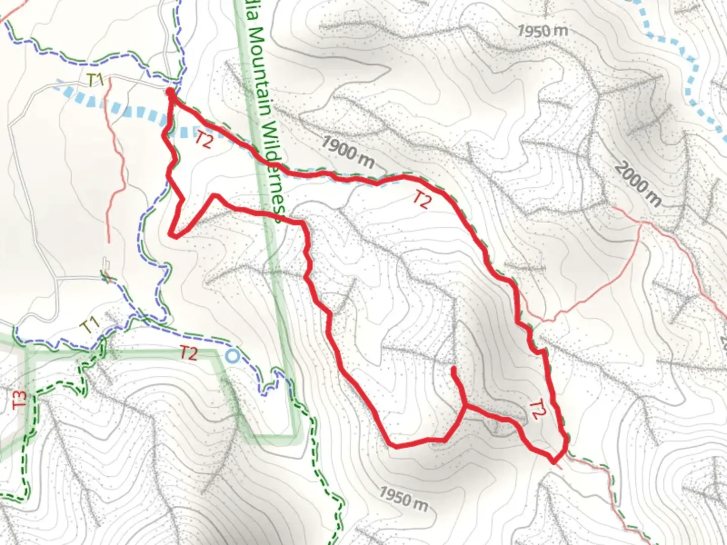 An image depicting the trail Tightrope Trail Loop and its surrounding area.