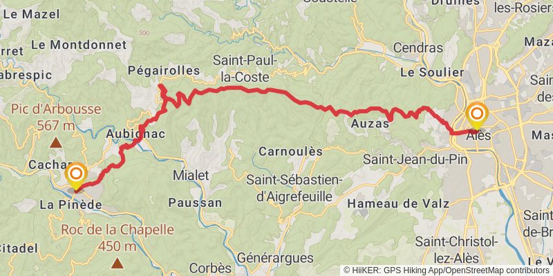 GR70 - Stevenson Trail stage 16 Map