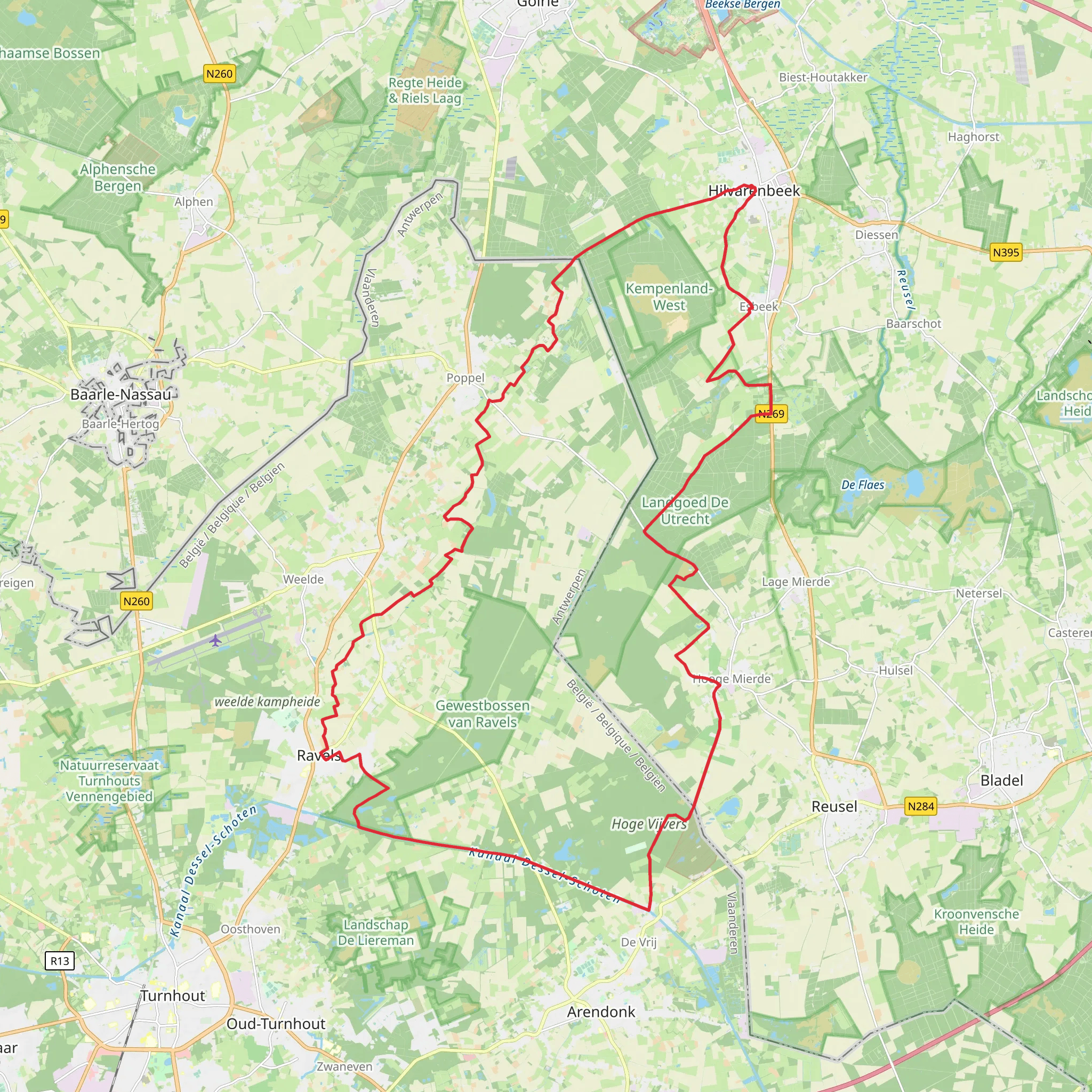 Roovert, Hoge Vijvers and Landgoed De Utrecht Loop mobile static map