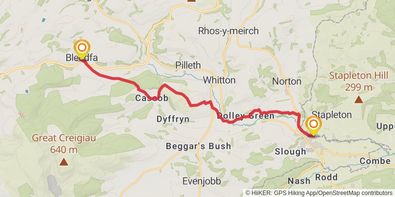 Riverside Walk from Aymestrey stage 6 Map