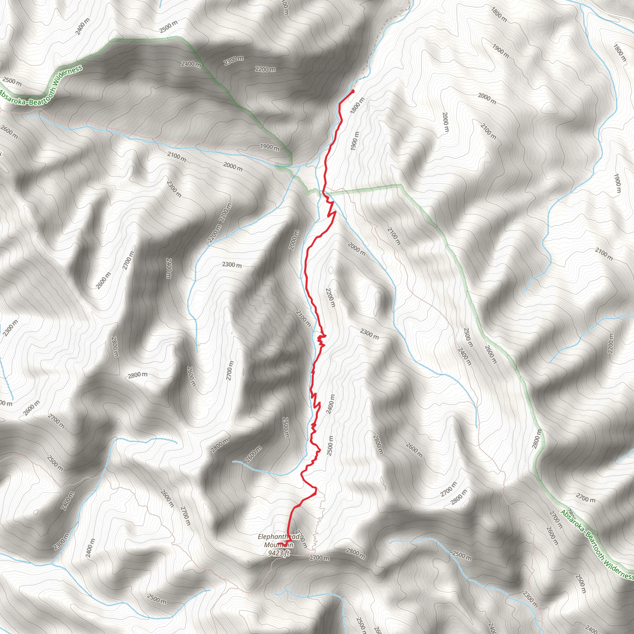 Elephanthead Mountain Trail mobile static map