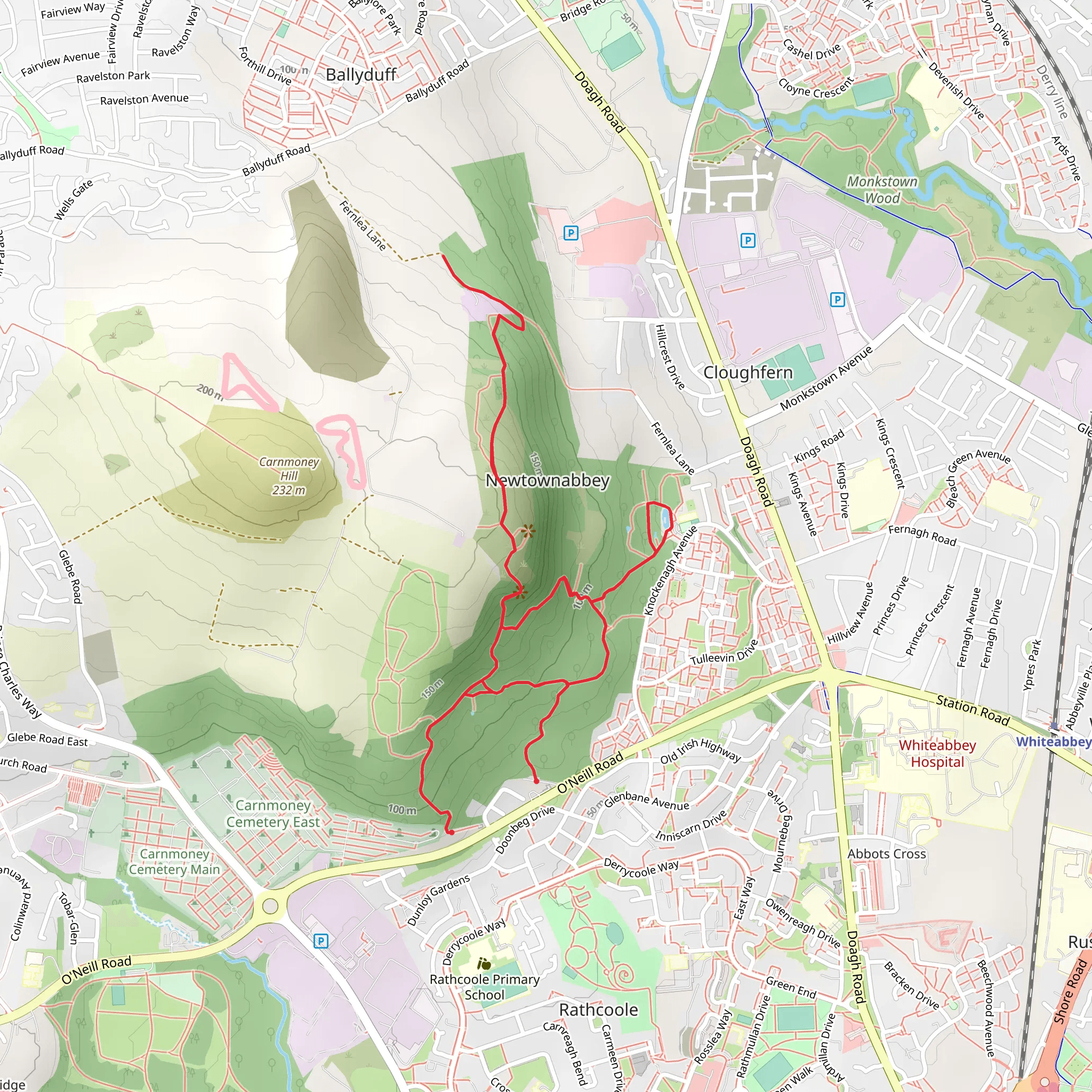 Carmoney Hill mobile static map