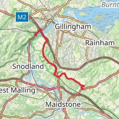 Cuxton to Detling Walk mobile static map
