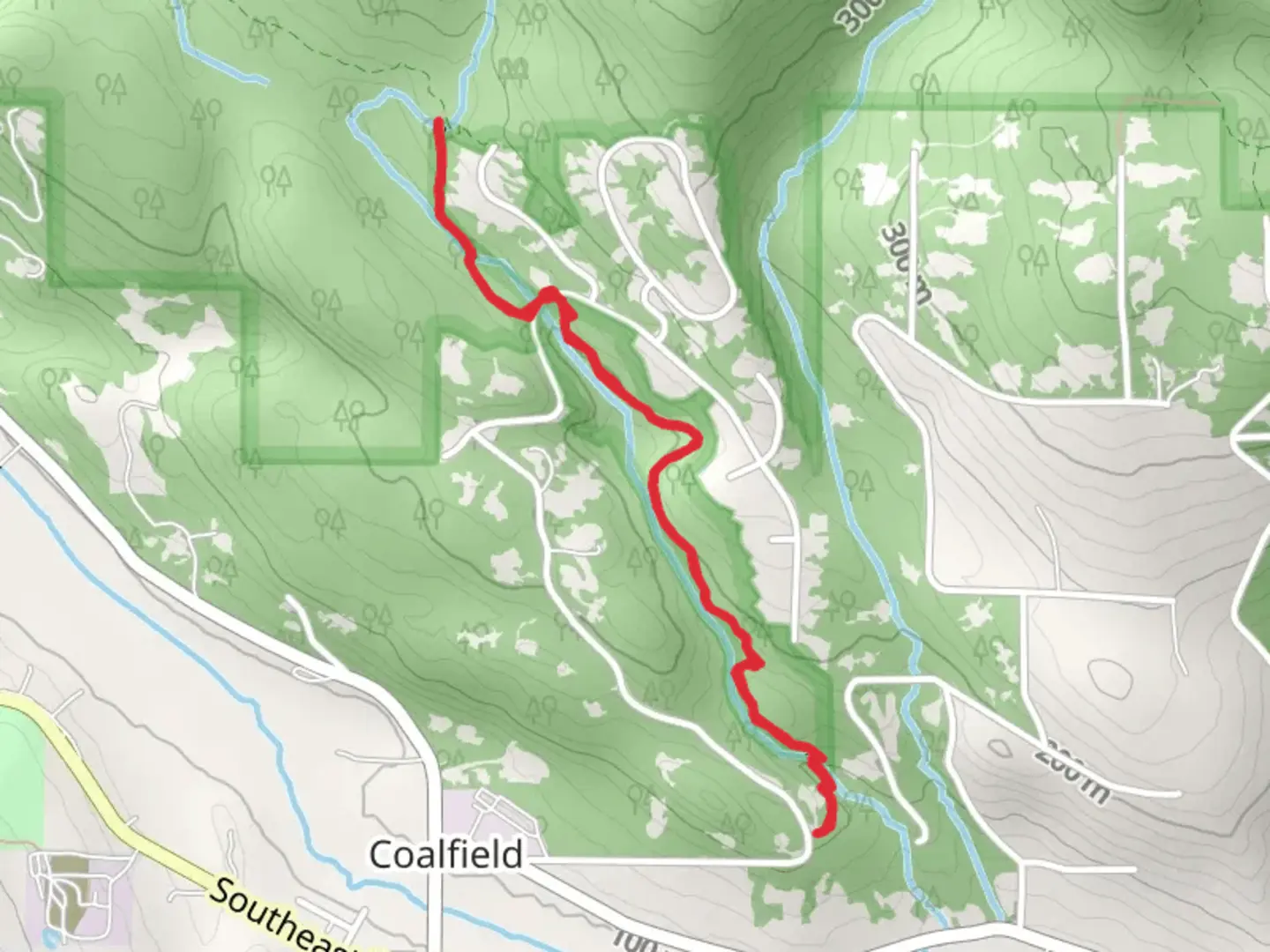 An image depicting the trail Licorice Fern Trail and its surrounding area.
