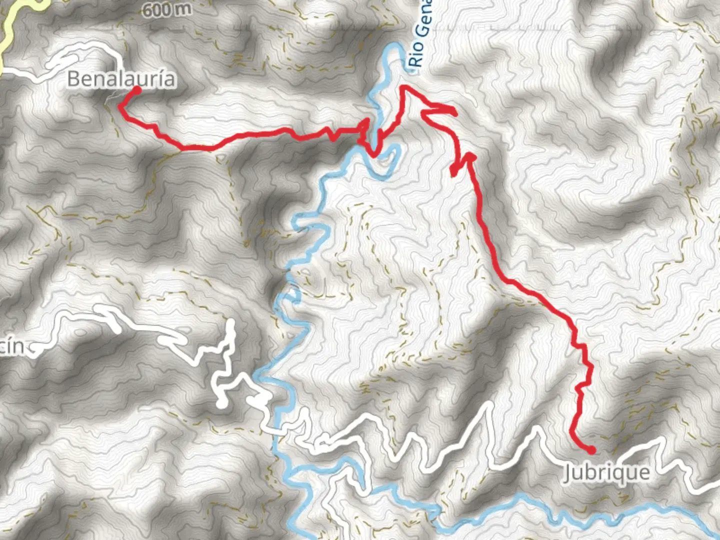 An image depicting the trail Jubrique - Benalauria PR A 291 and its surrounding area.
