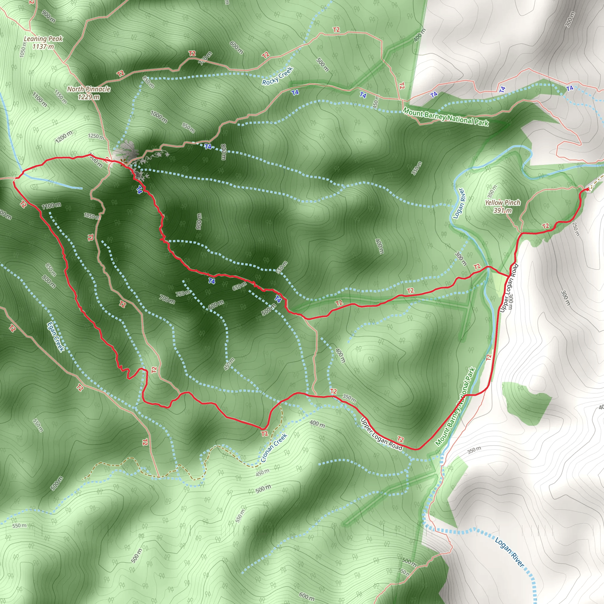 Mount Barney Trail mobile static map