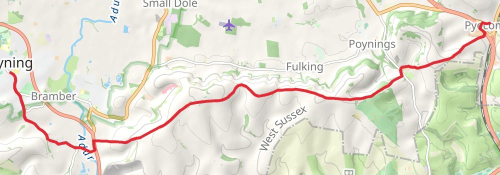 South Downs Way 12-Day Gentle Tour (Hillwalk Tours) stage 7 Map