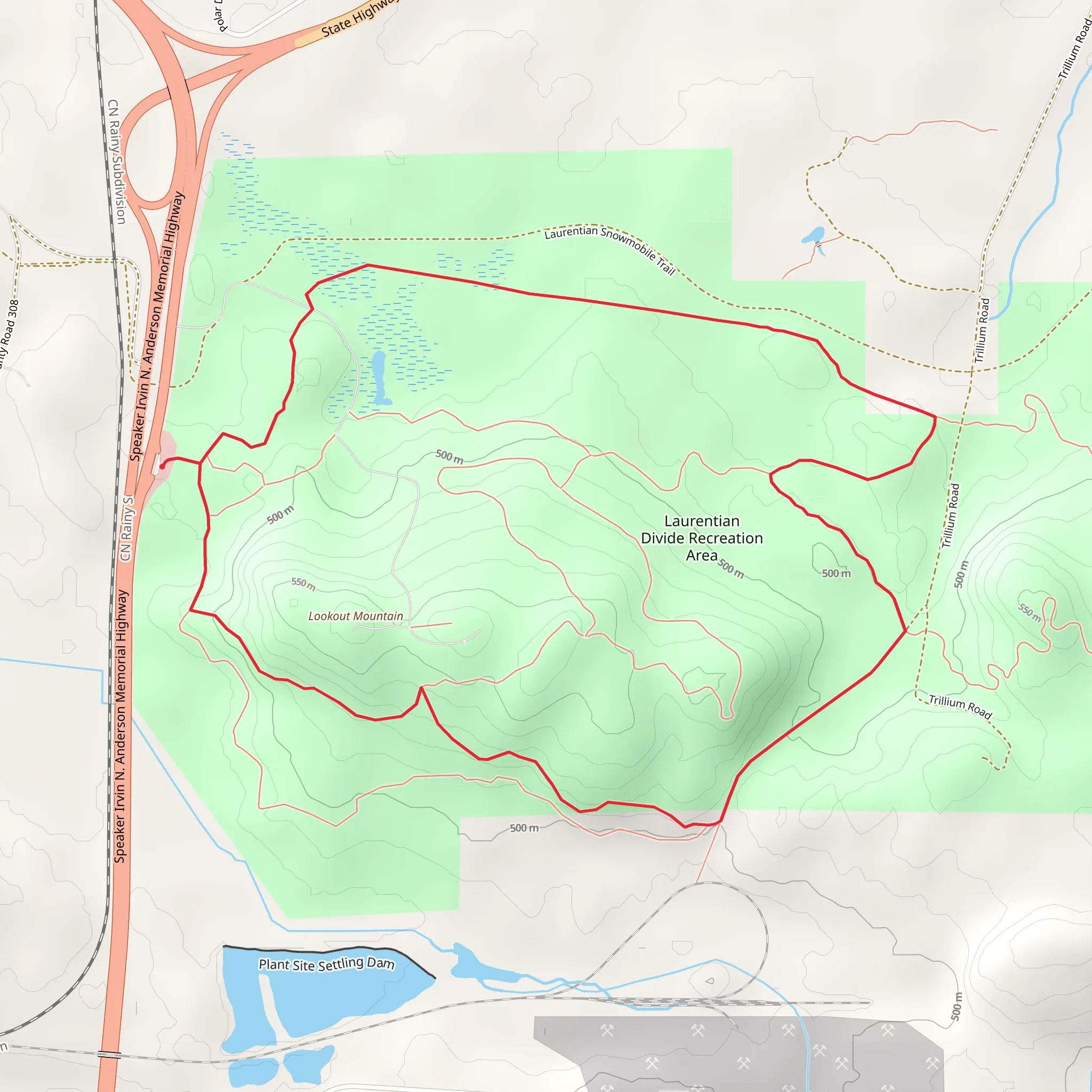 Laurentian Trail mobile static map