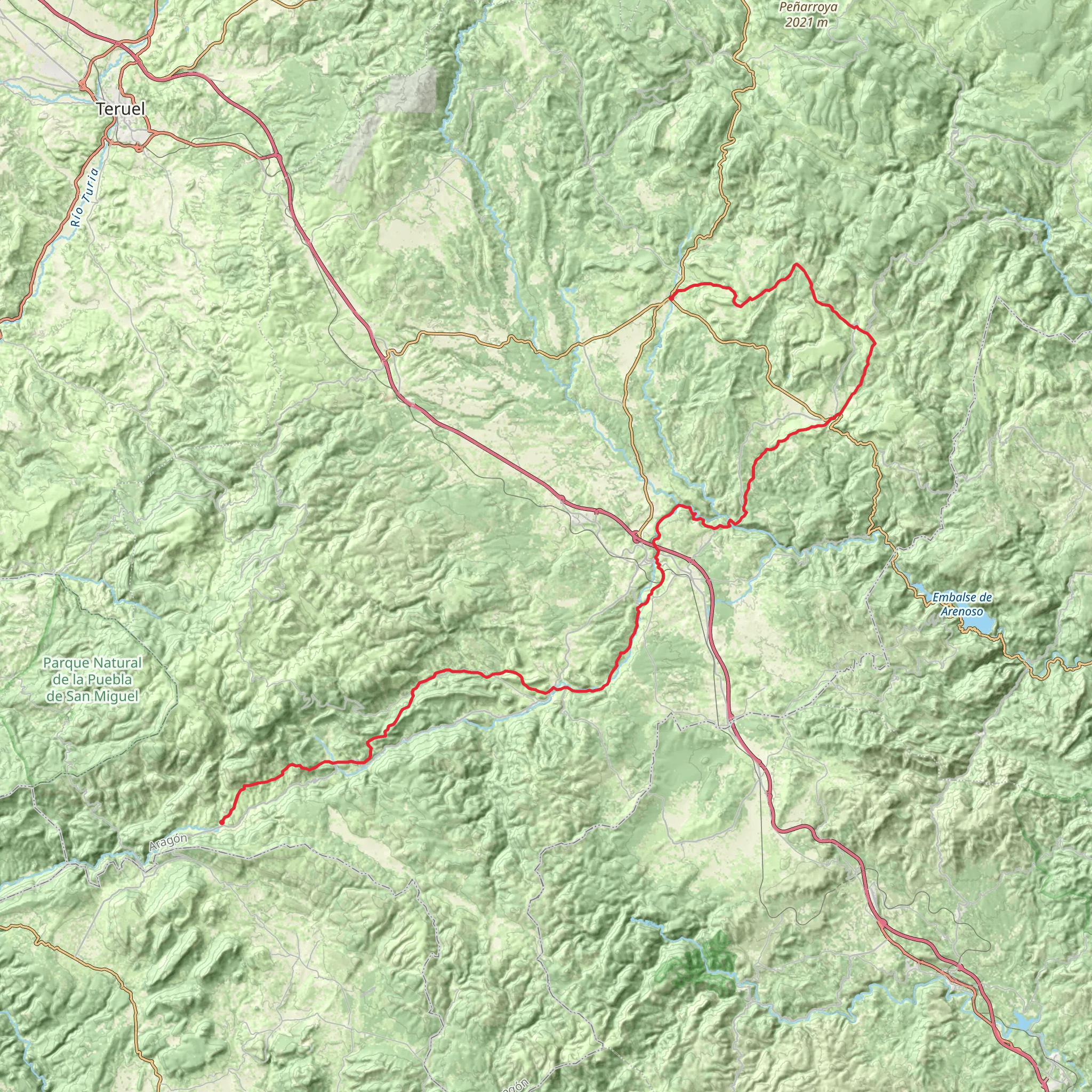 Arcos de Salinas - Mora de Rubielos PR TE 7 mobile static map