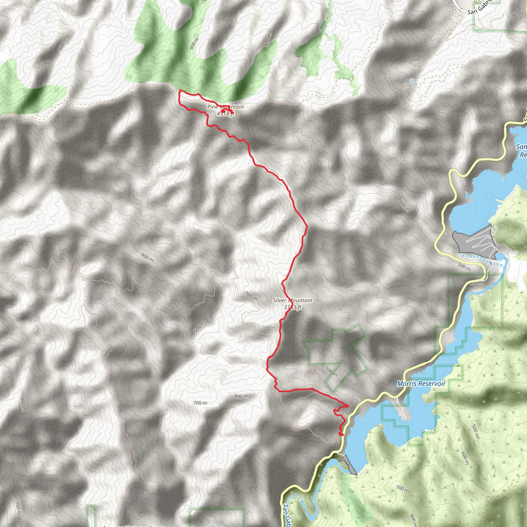 Silver Mountain and Pine Mountain mobile static map