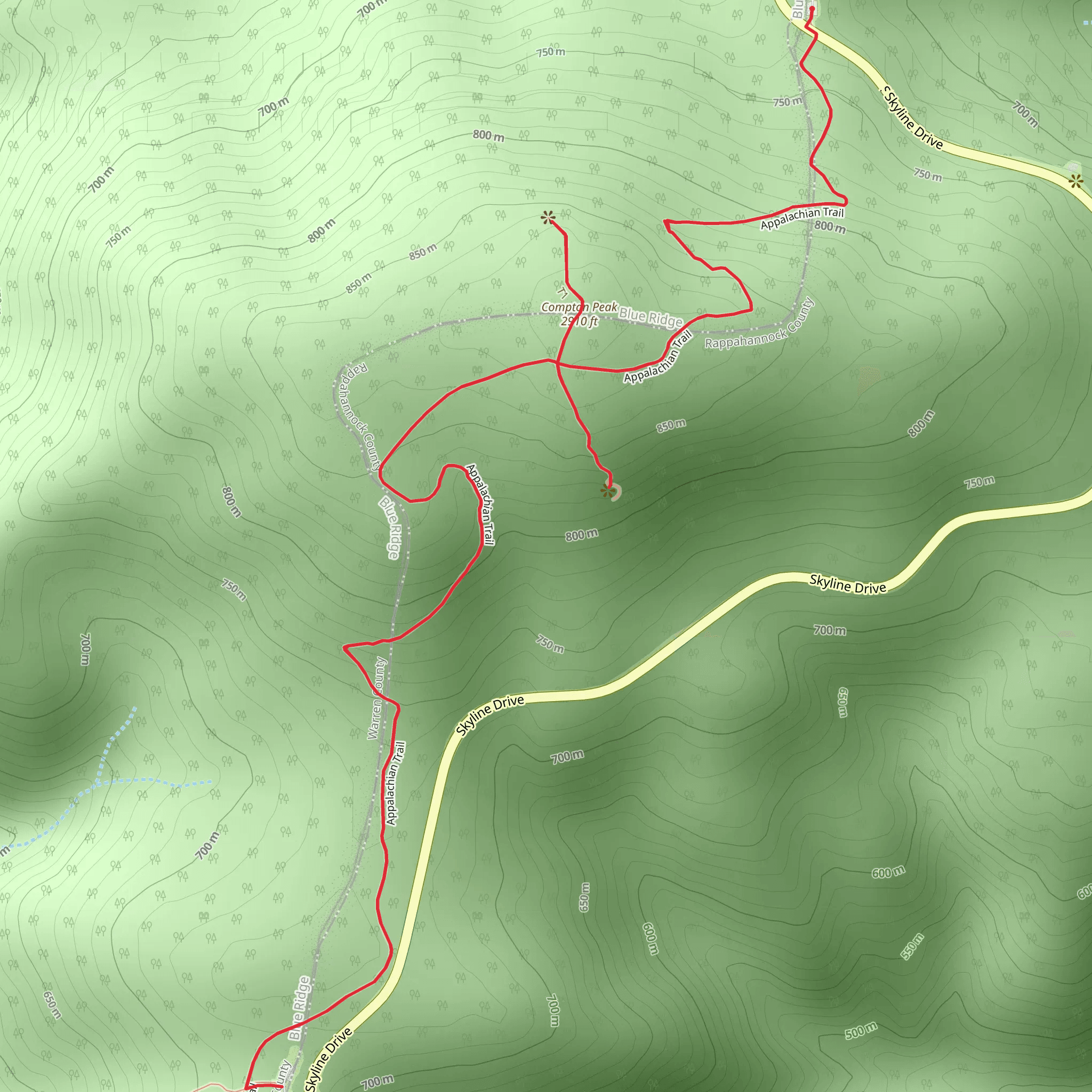 Compton Peak via Appalachian Trail mobile static map