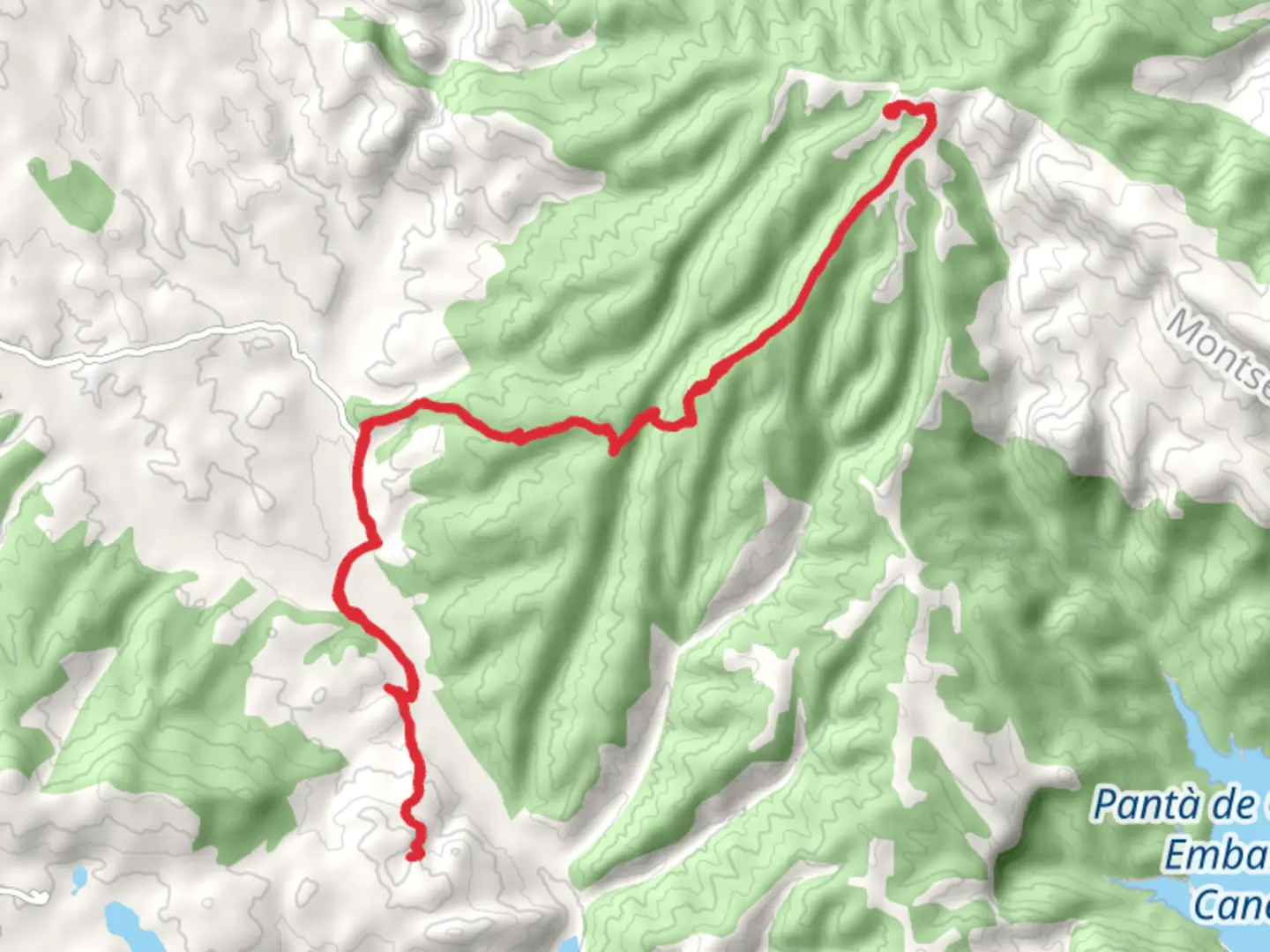 An image depicting the trail Mas de Quintilla - Caserras del Castillo PR HU 202 and its surrounding area.