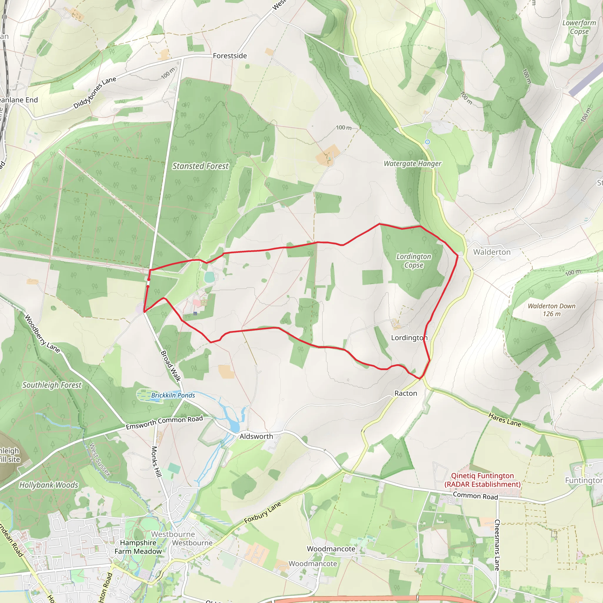 Stansted Park Loop mobile static map