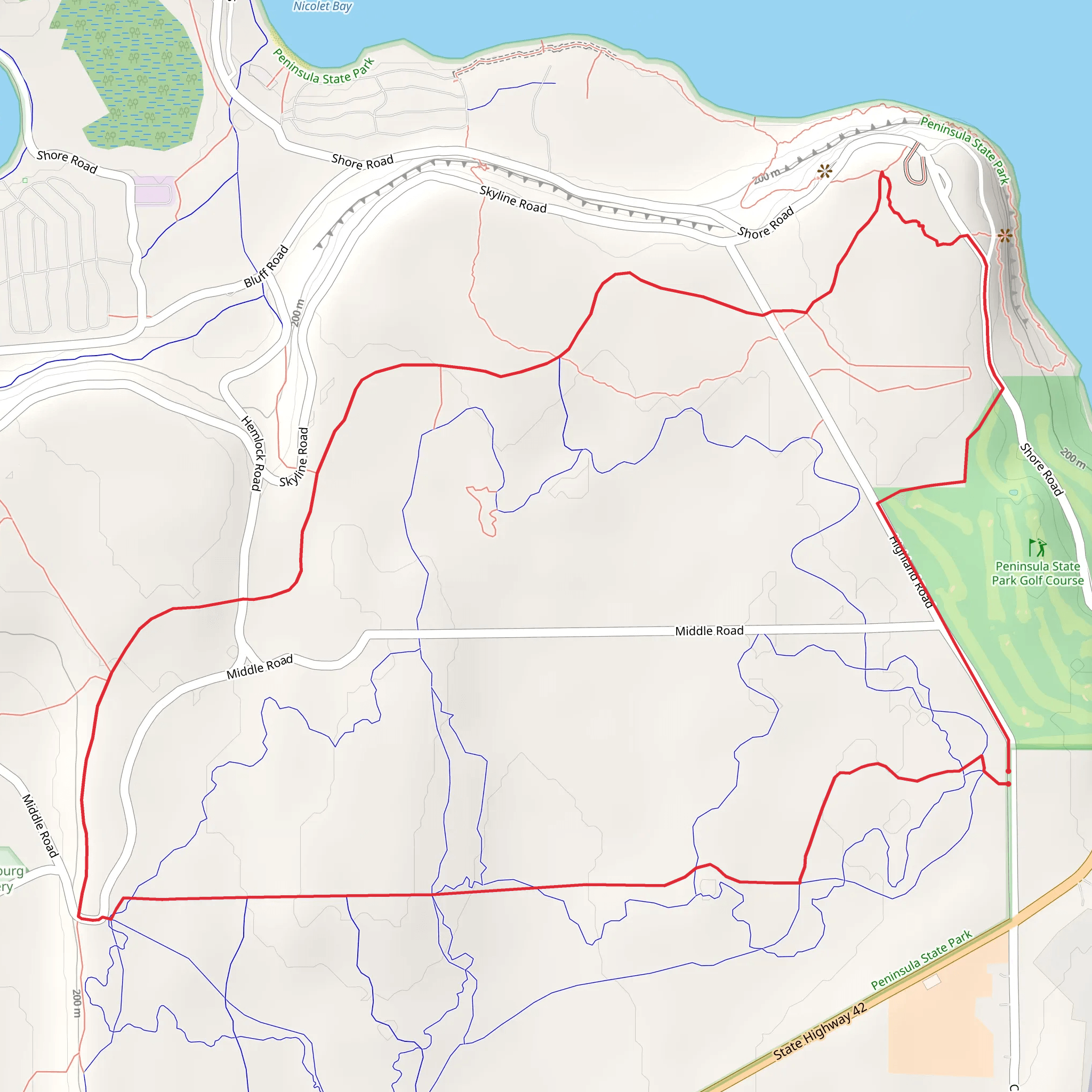 Eagle Trail big Loop from Middle Road mobile static map