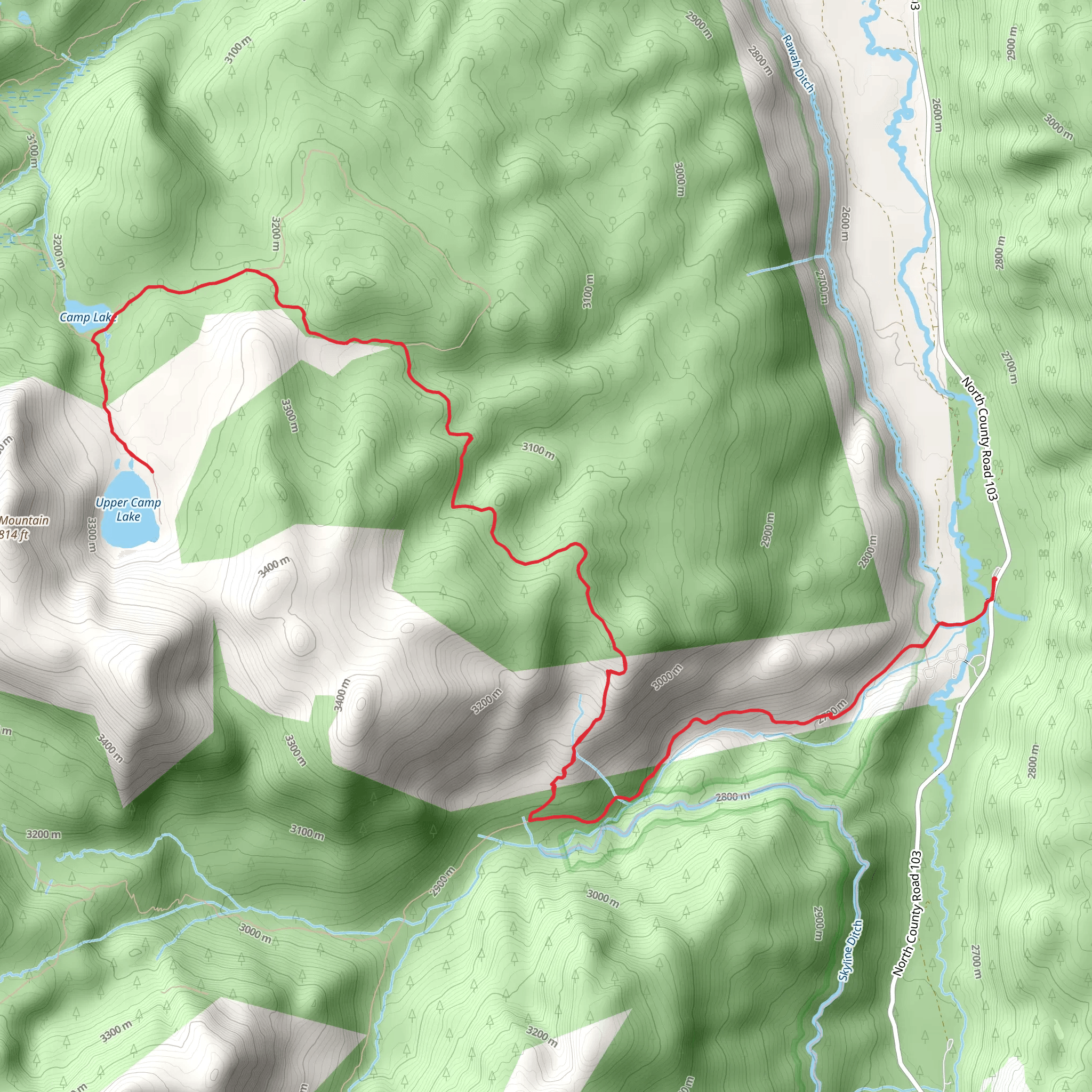 Camp Lake and Upper Camp Lake mobile static map