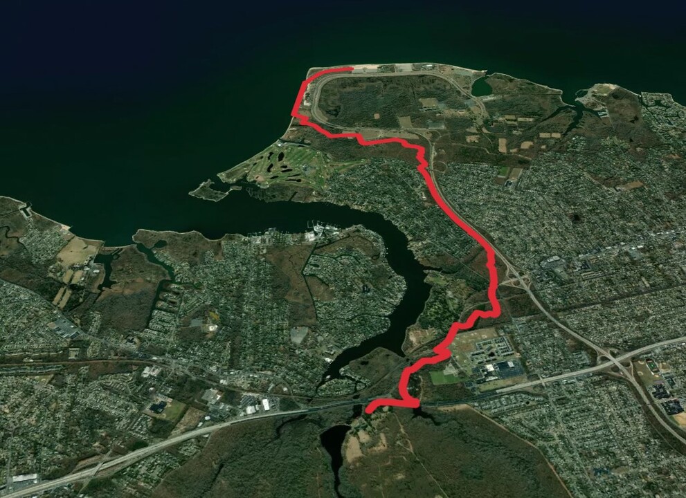 Long Island Greenbelt Trail from Lower Pond - Montauk Highway