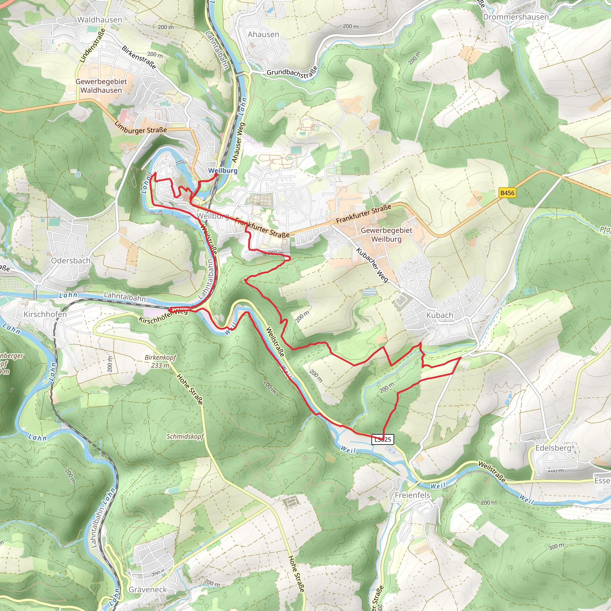 Well and Lahn via Taunus Schinderhannespfad mobile static map