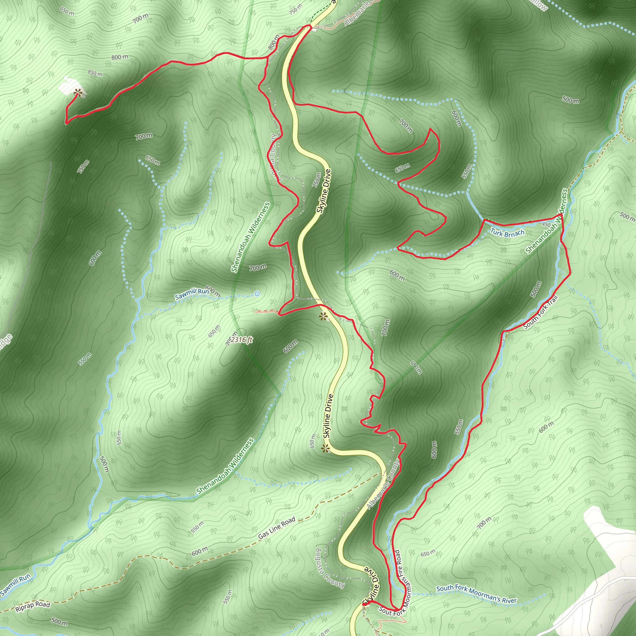 Turk Mountain - Turk Branch - Appalachian Loop Trail mobile static map