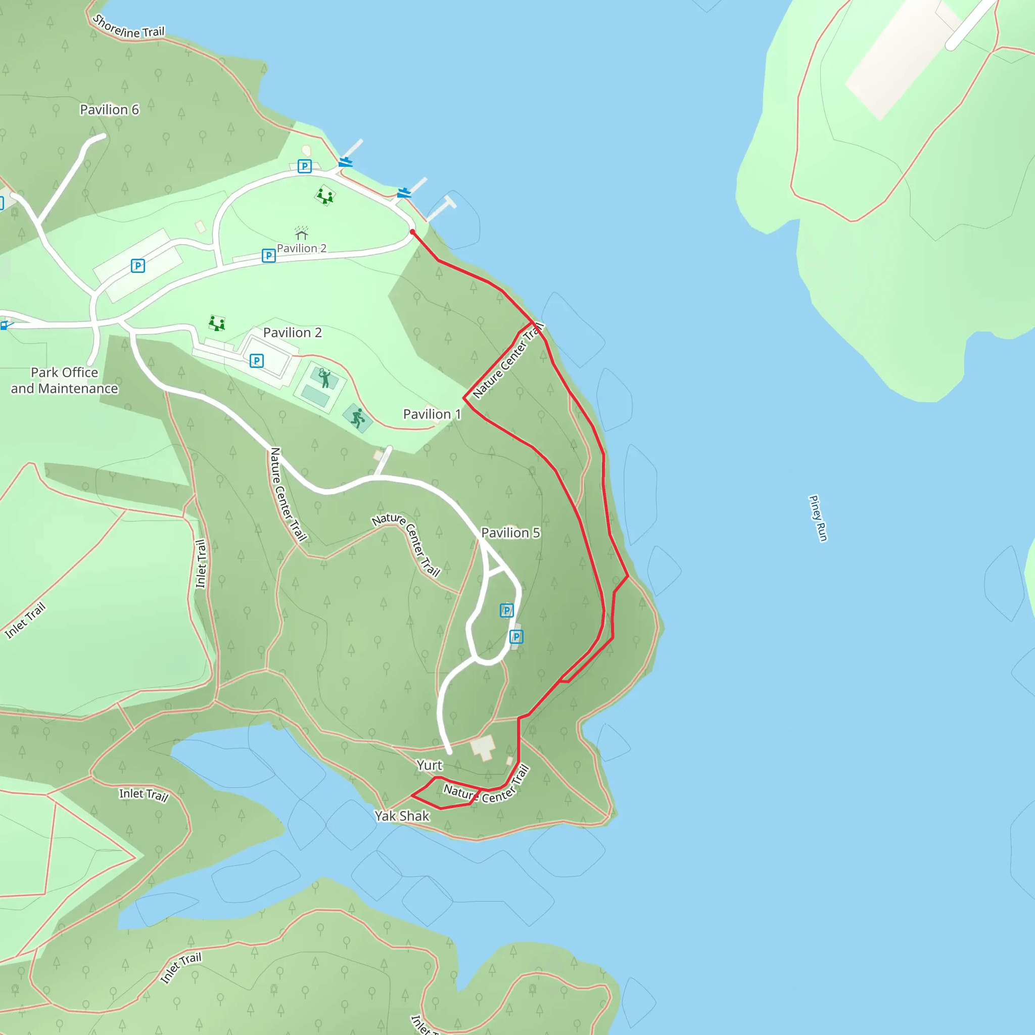 Nature Center Loop Trail mobile static map