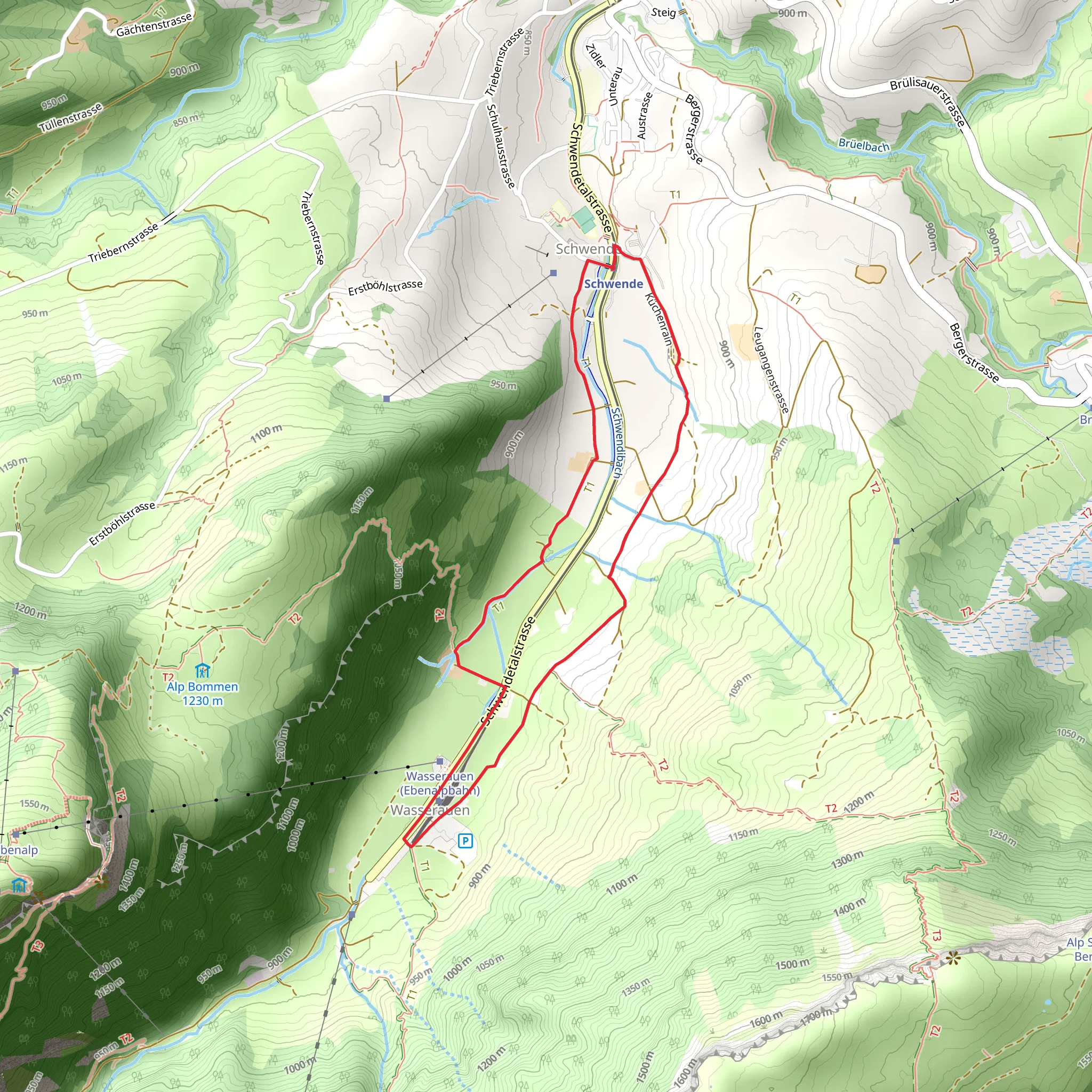 Schwendital Loop mobile static map