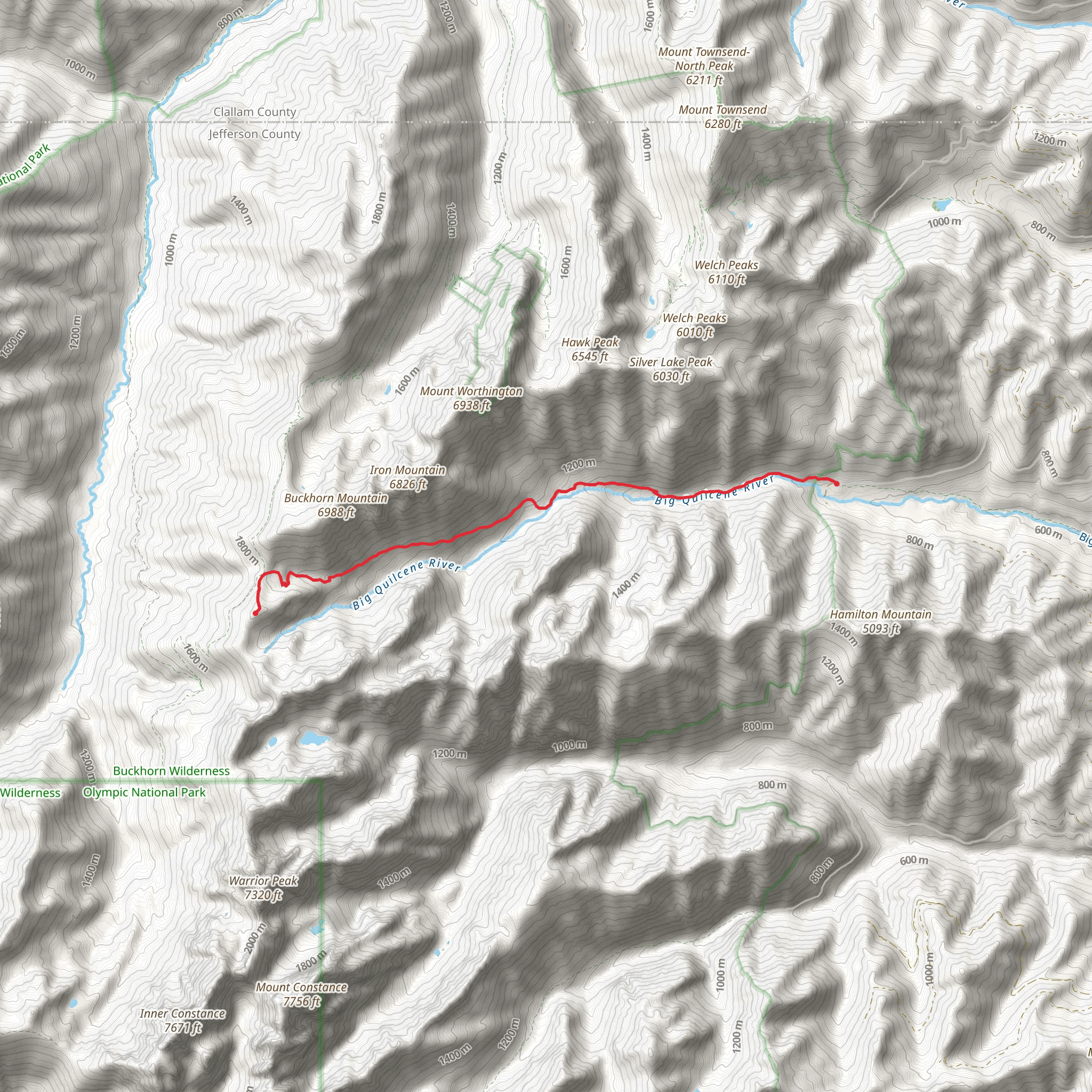 Marmot Pass via Quilcene Trail mobile static map