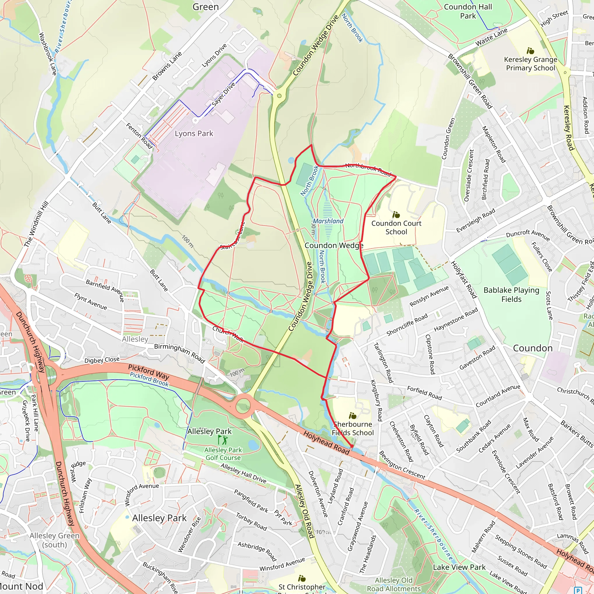 Coudon Wedge Loop mobile static map