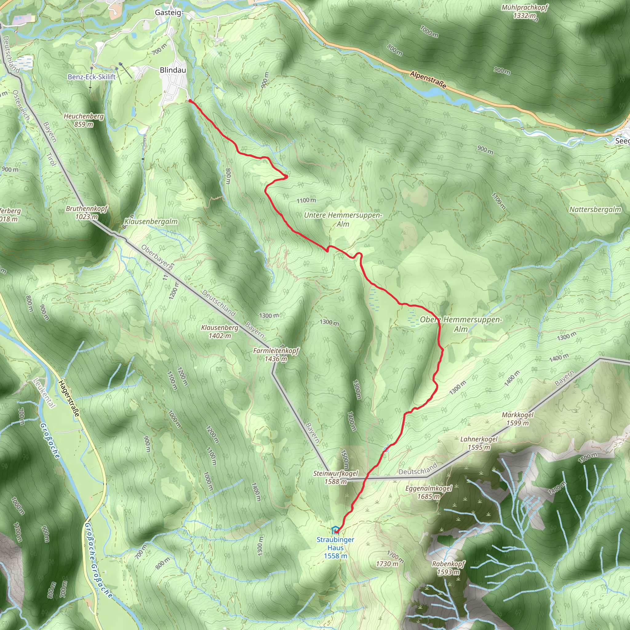 Gletscherblick and Almgenuss Walk mobile static map