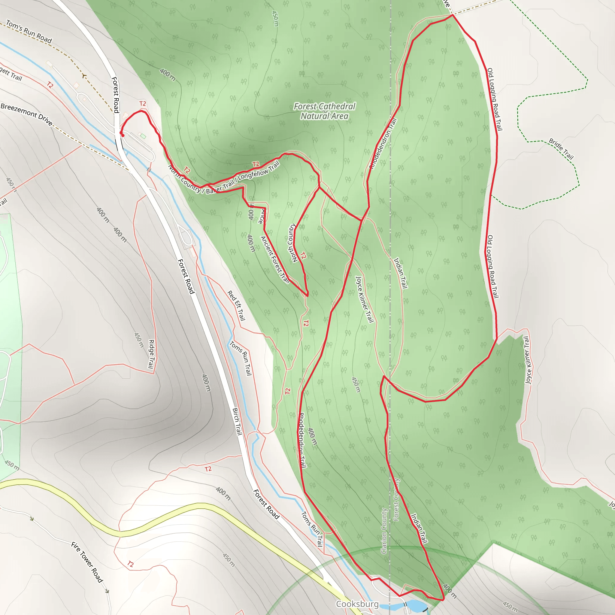 Gaging Sta and Cooksburg Loop mobile static map