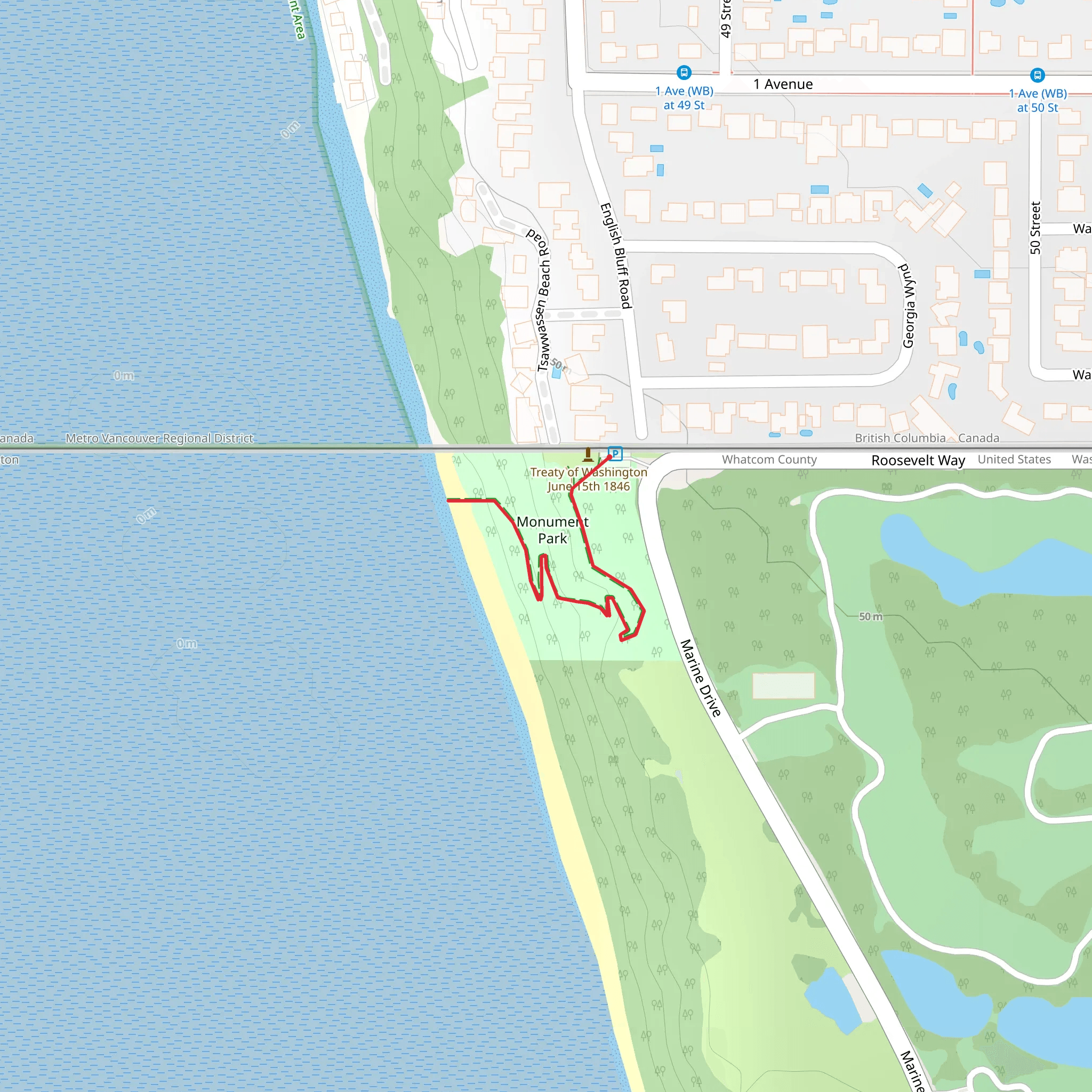 Monument Park mobile static map
