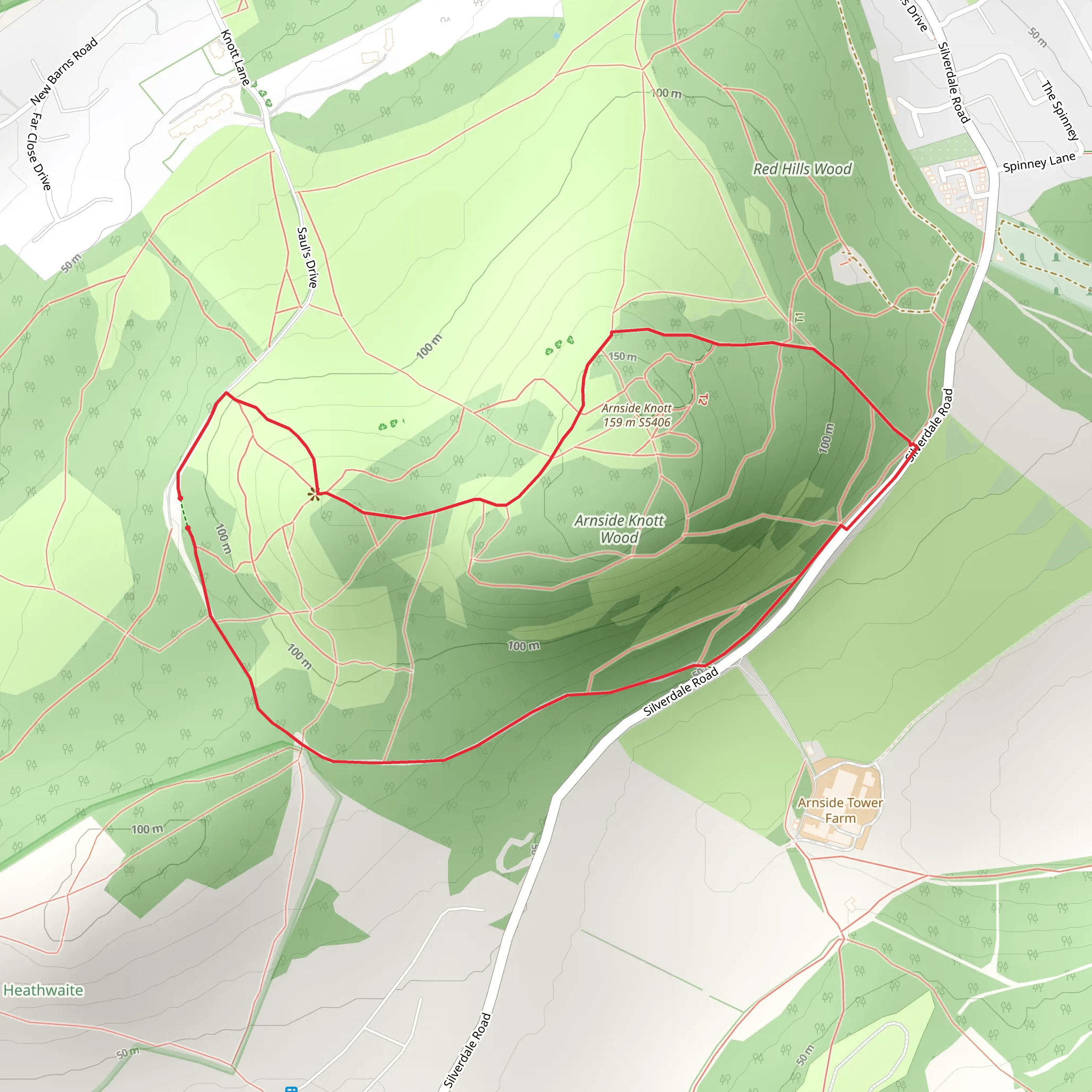 Arnside Knott Loop mobile static map