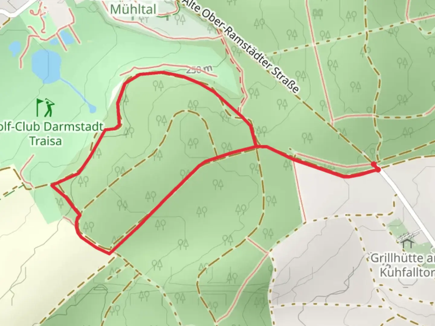 An image depicting the trail Dippelshofweg Loop and its surrounding area.