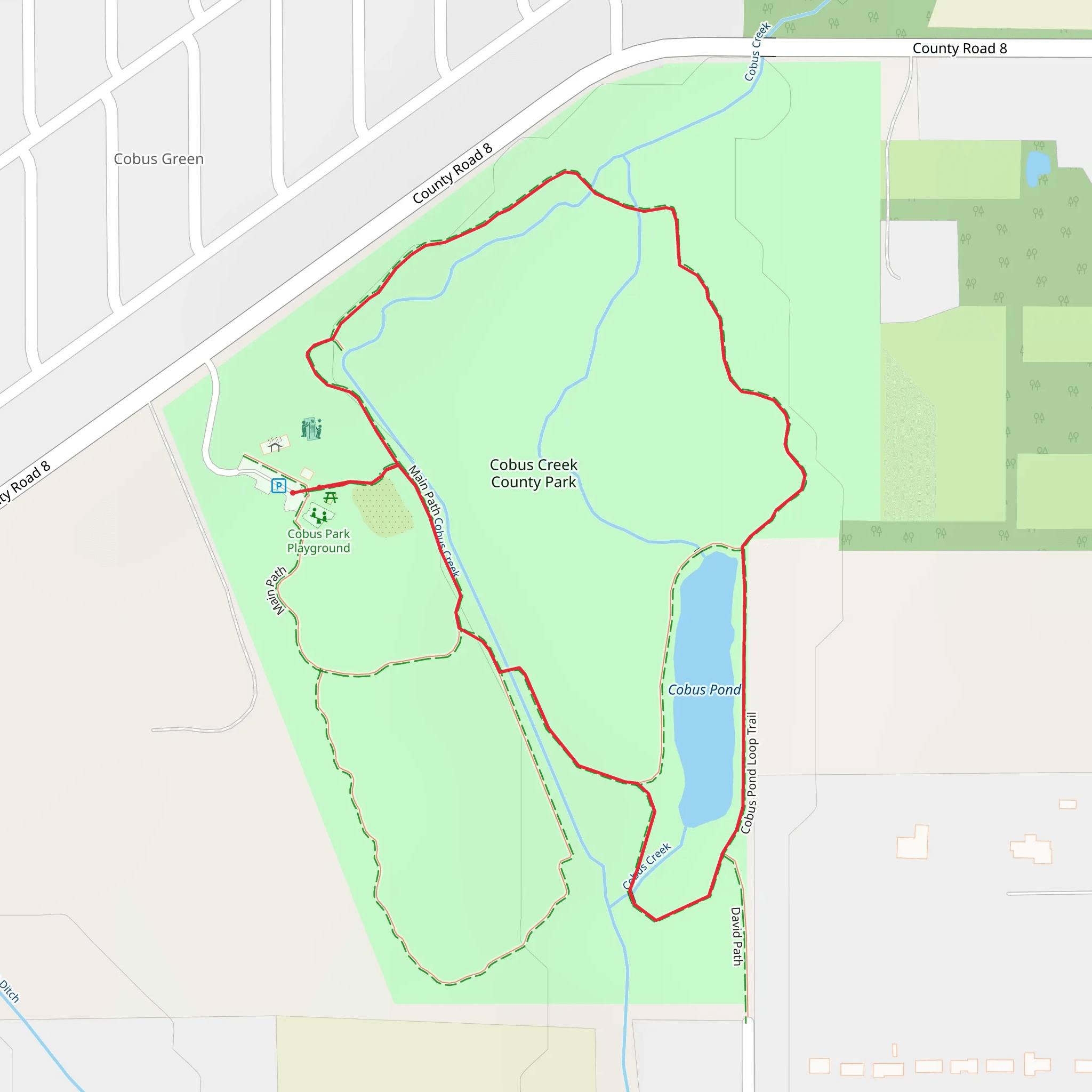 Cobus Pond Loop mobile static map