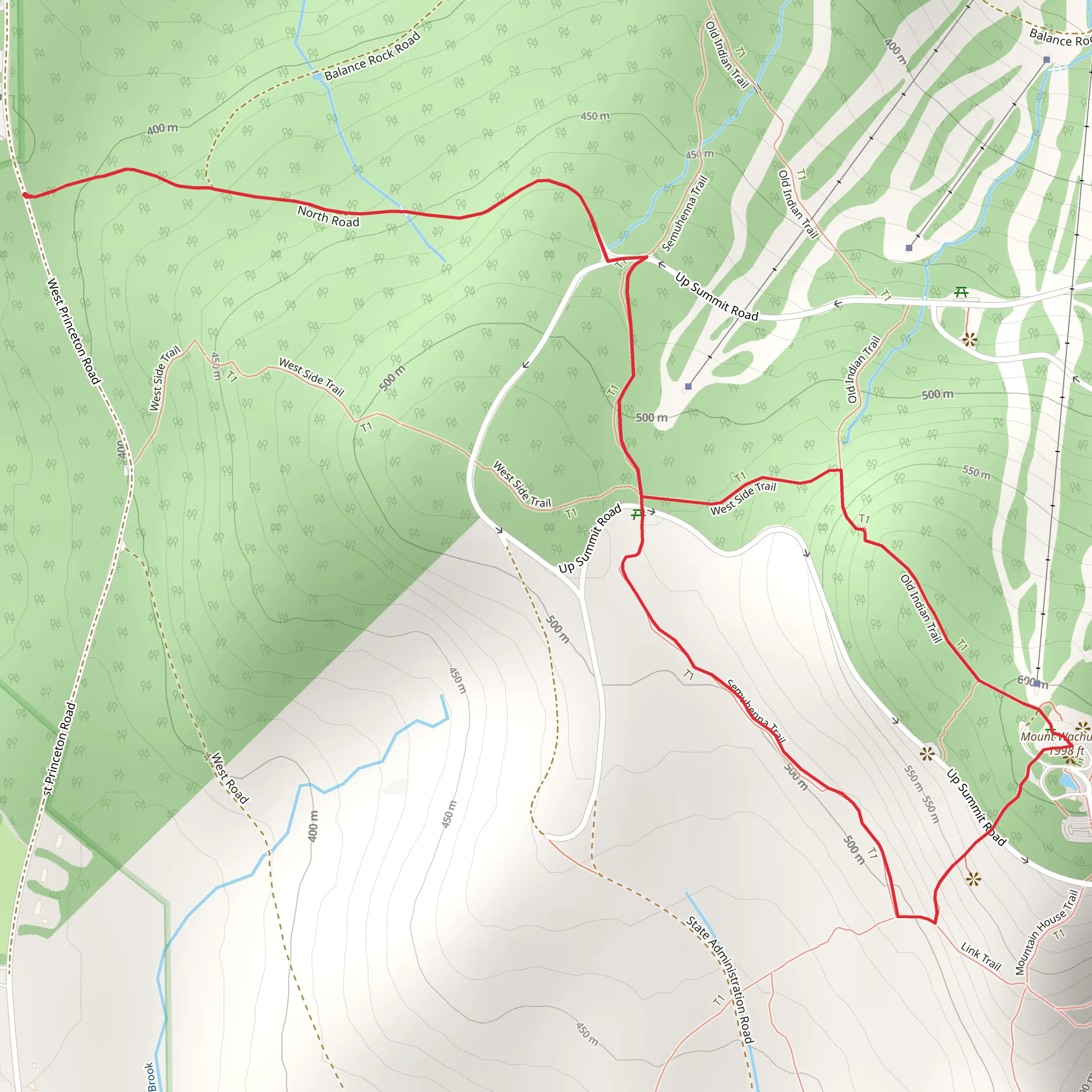 Mount Wachusett Loop from West Princeton Road mobile static map