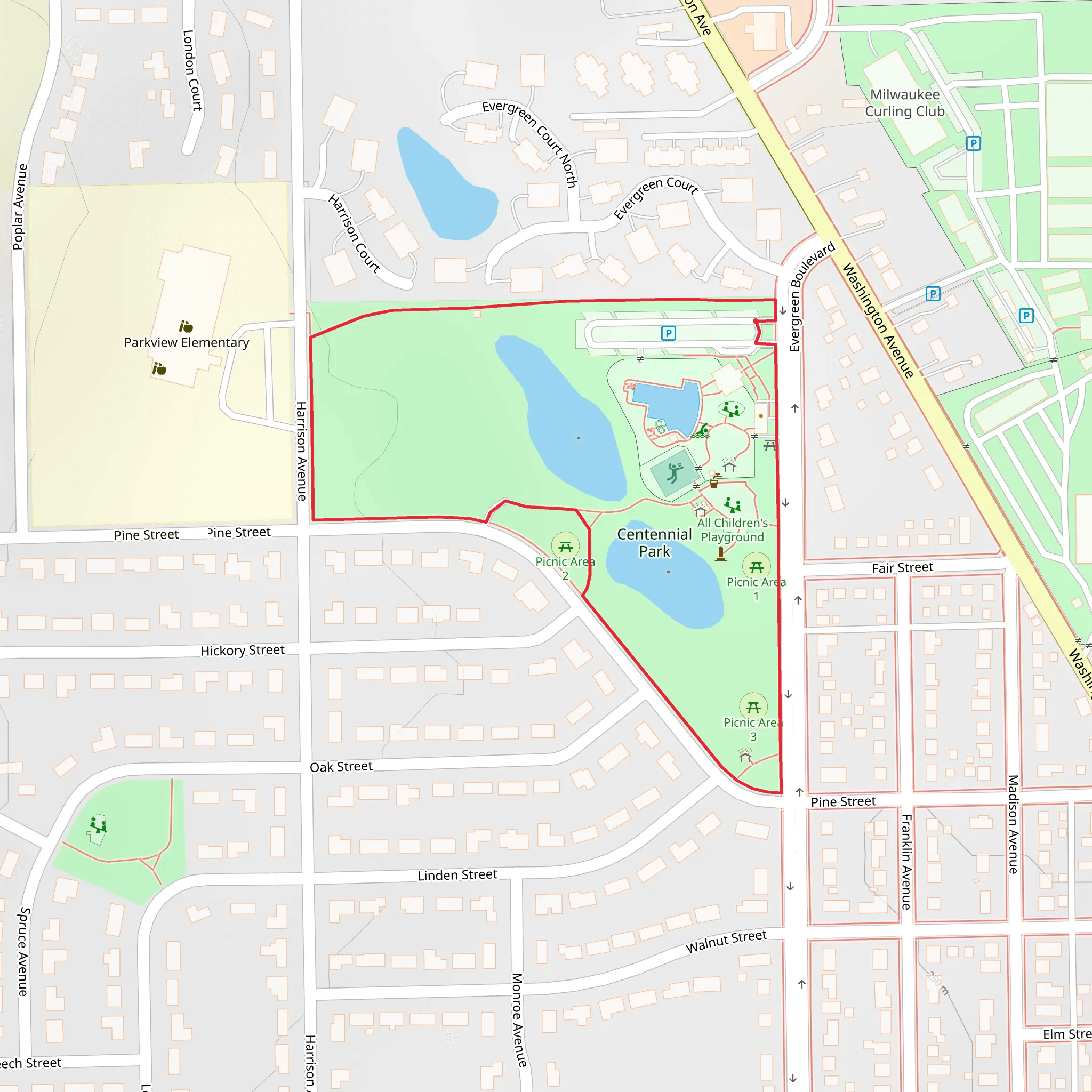 Centennial Park Loop mobile static map