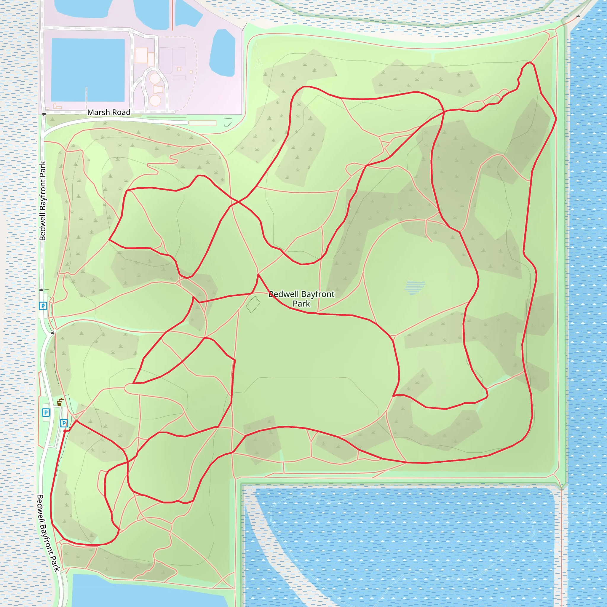 Bedwell Bayfront Park Loop mobile static map