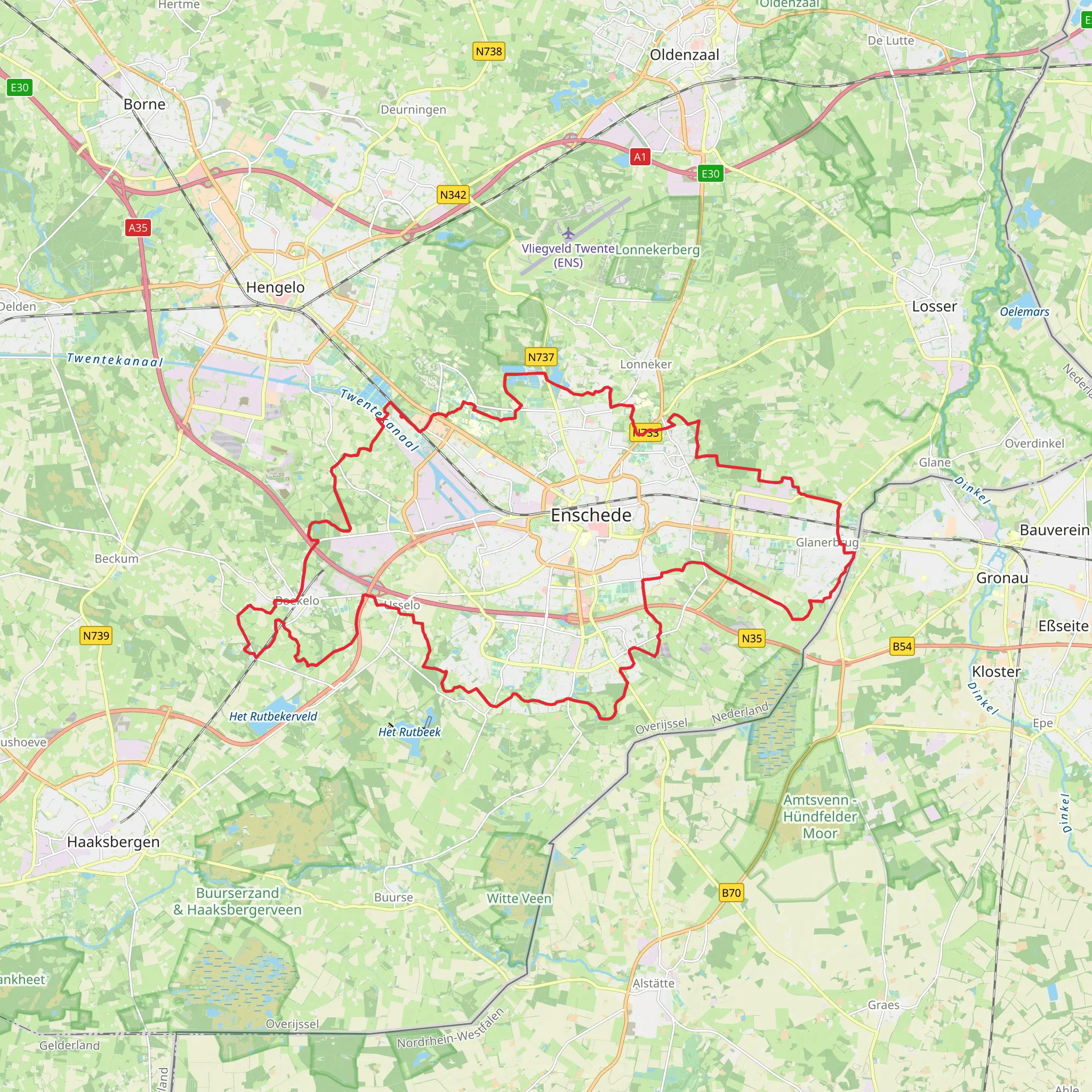 Broekmaatweg, Helweg and Euregioweg Loop mobile static map
