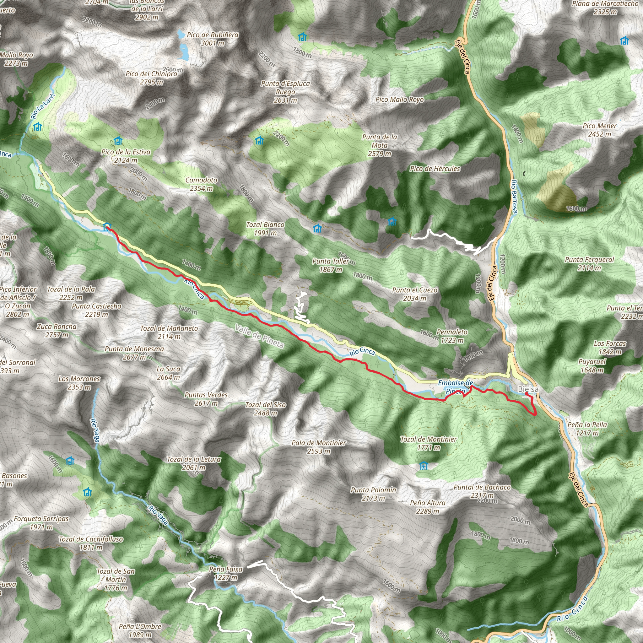 Bielsa - Pineta Refuge PR HU 137-b mobile static map