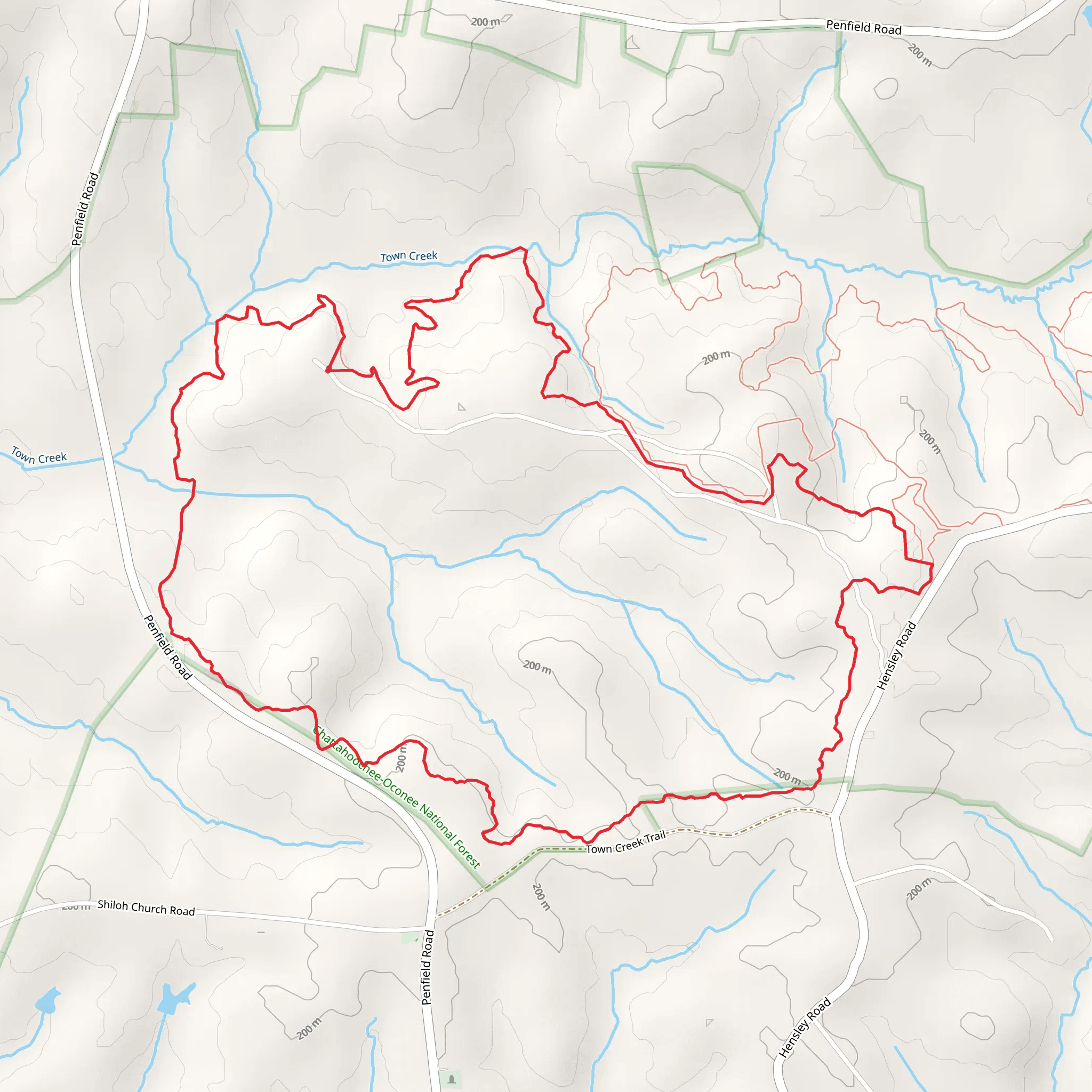 Town Creek Loop B Loop mobile static map