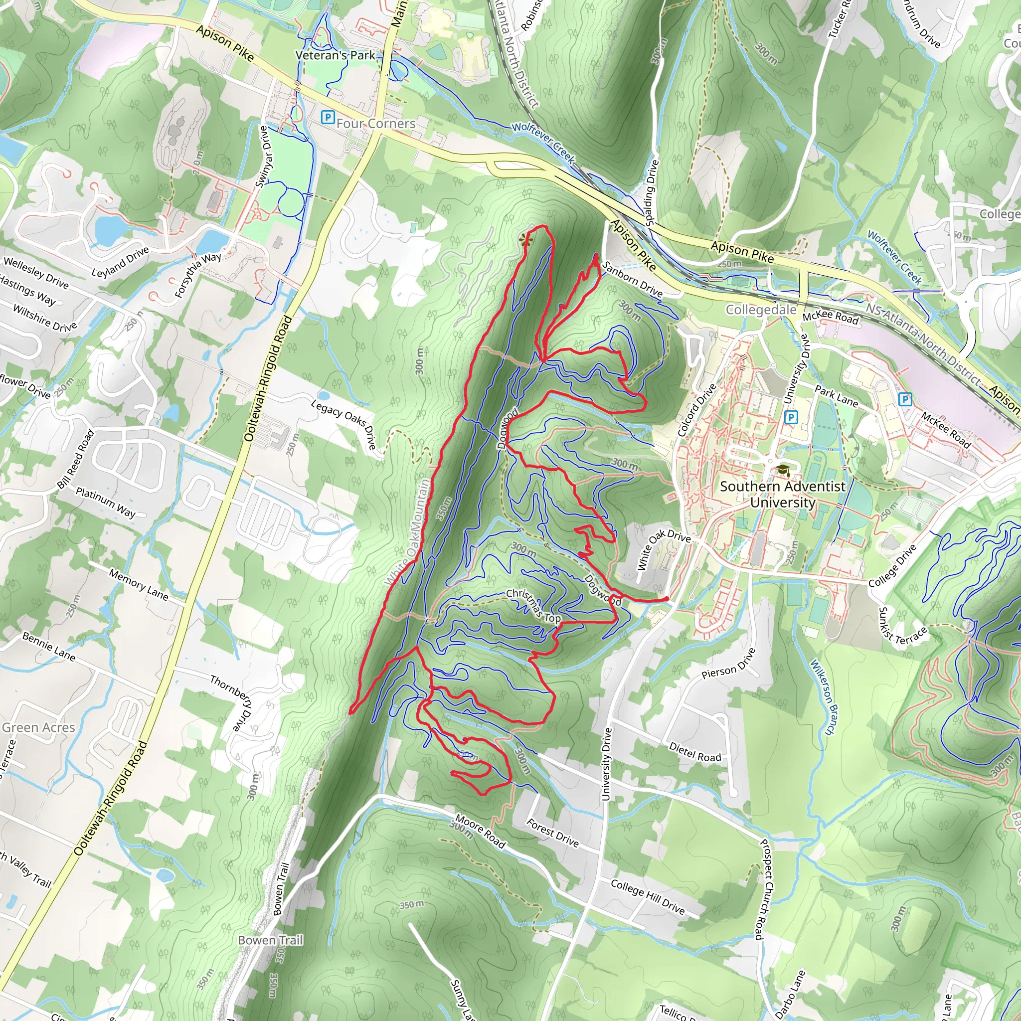 Dogwood and White Oak Ridge Loop mobile static map