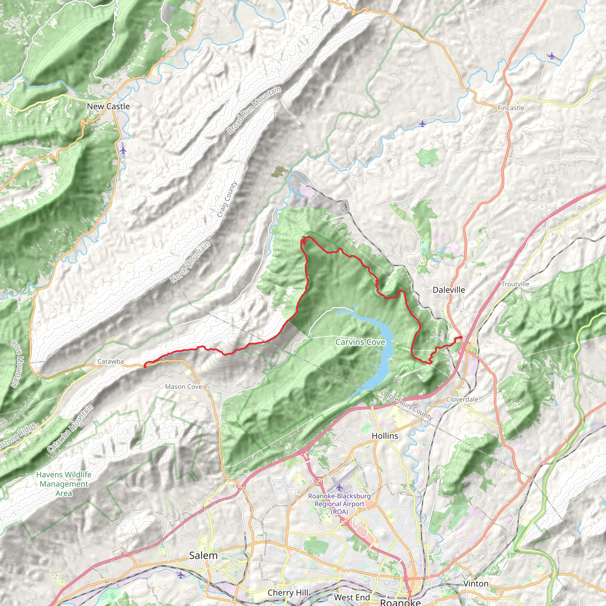 McAfee's Knob and Appalachian Trail - Catawba Valley Drive mobile static map