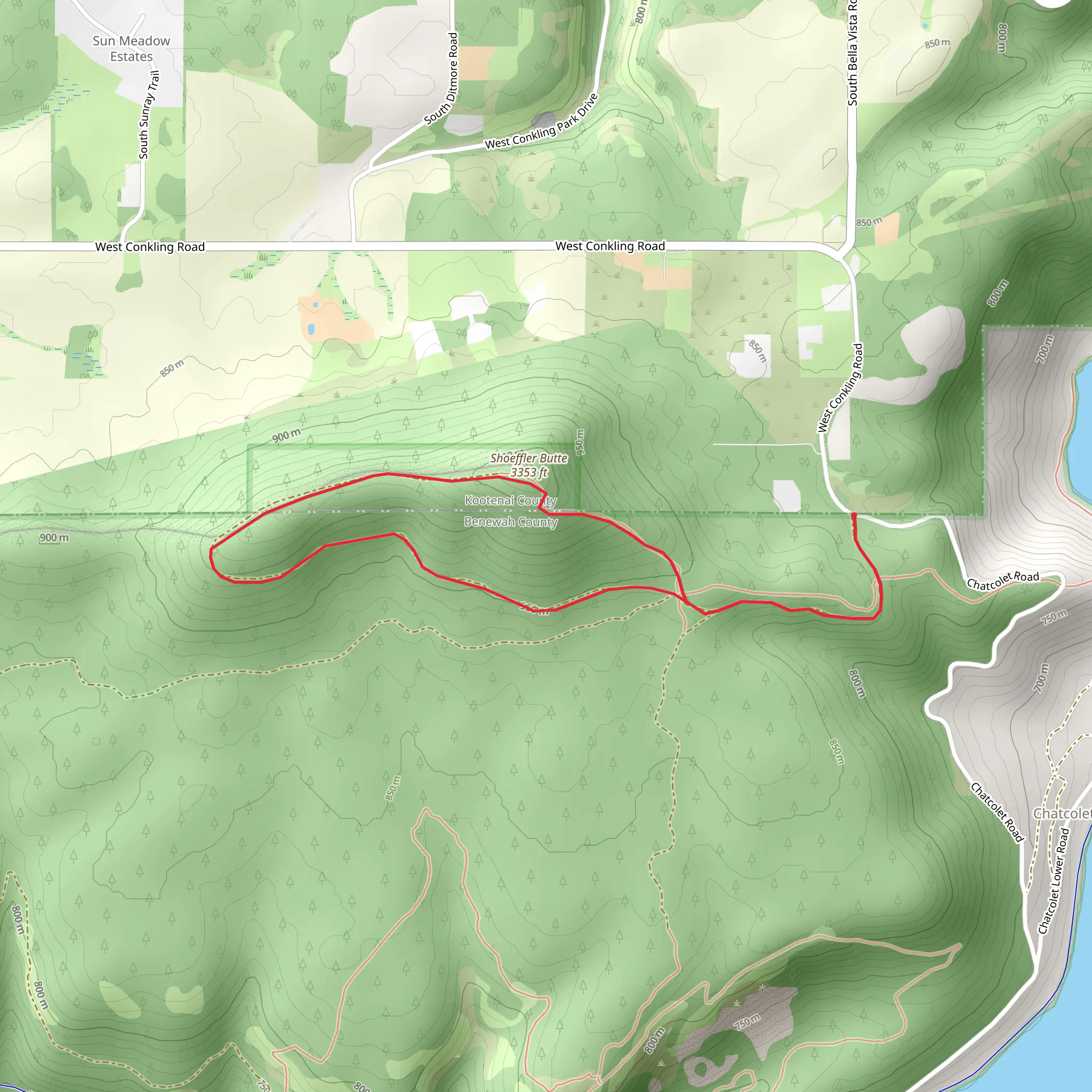 Shoeffler Butte Loop mobile static map