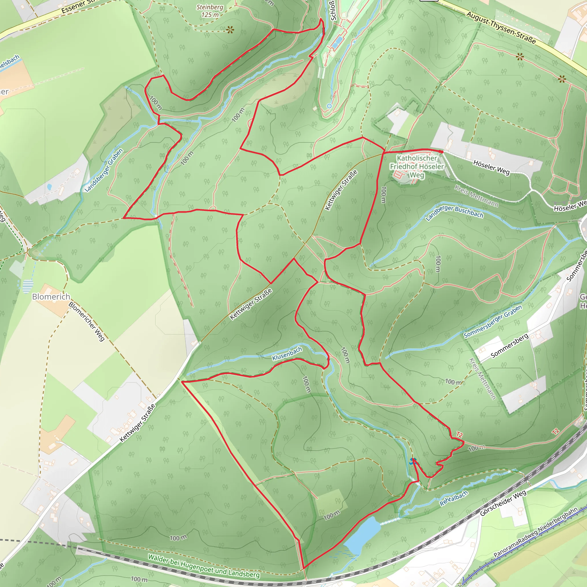 Wälder bei Hugenpoet und Landsberg and Schloss Landsberg Loop mobile static map