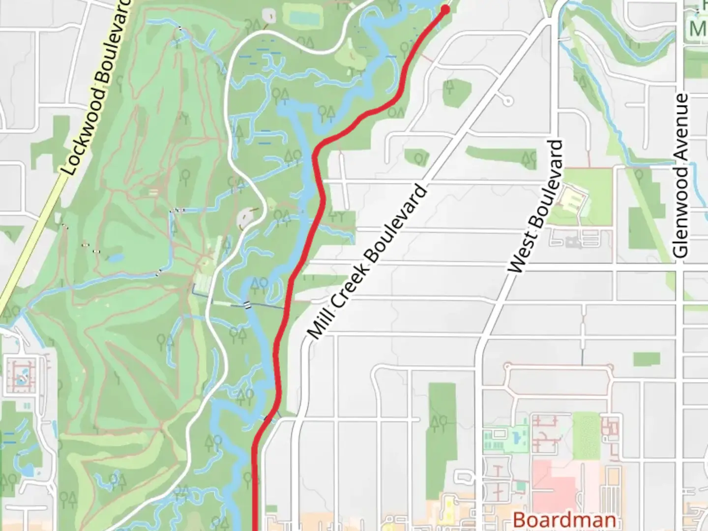 An image depicting the trail East Golf Hike Trail and its surrounding area.