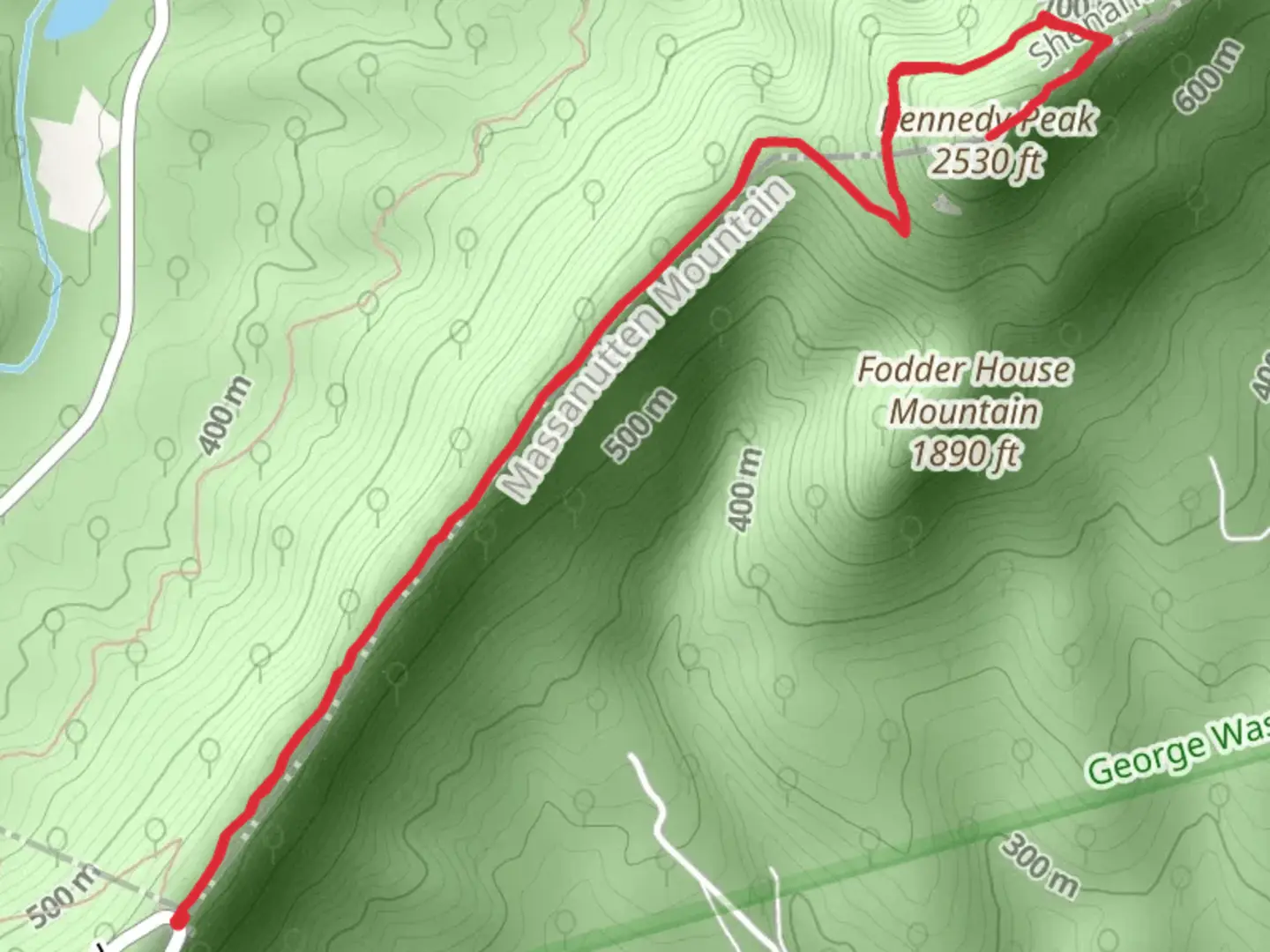 An image depicting the trail Kennedy Peak via Massanutten Loop Trail and its surrounding area.