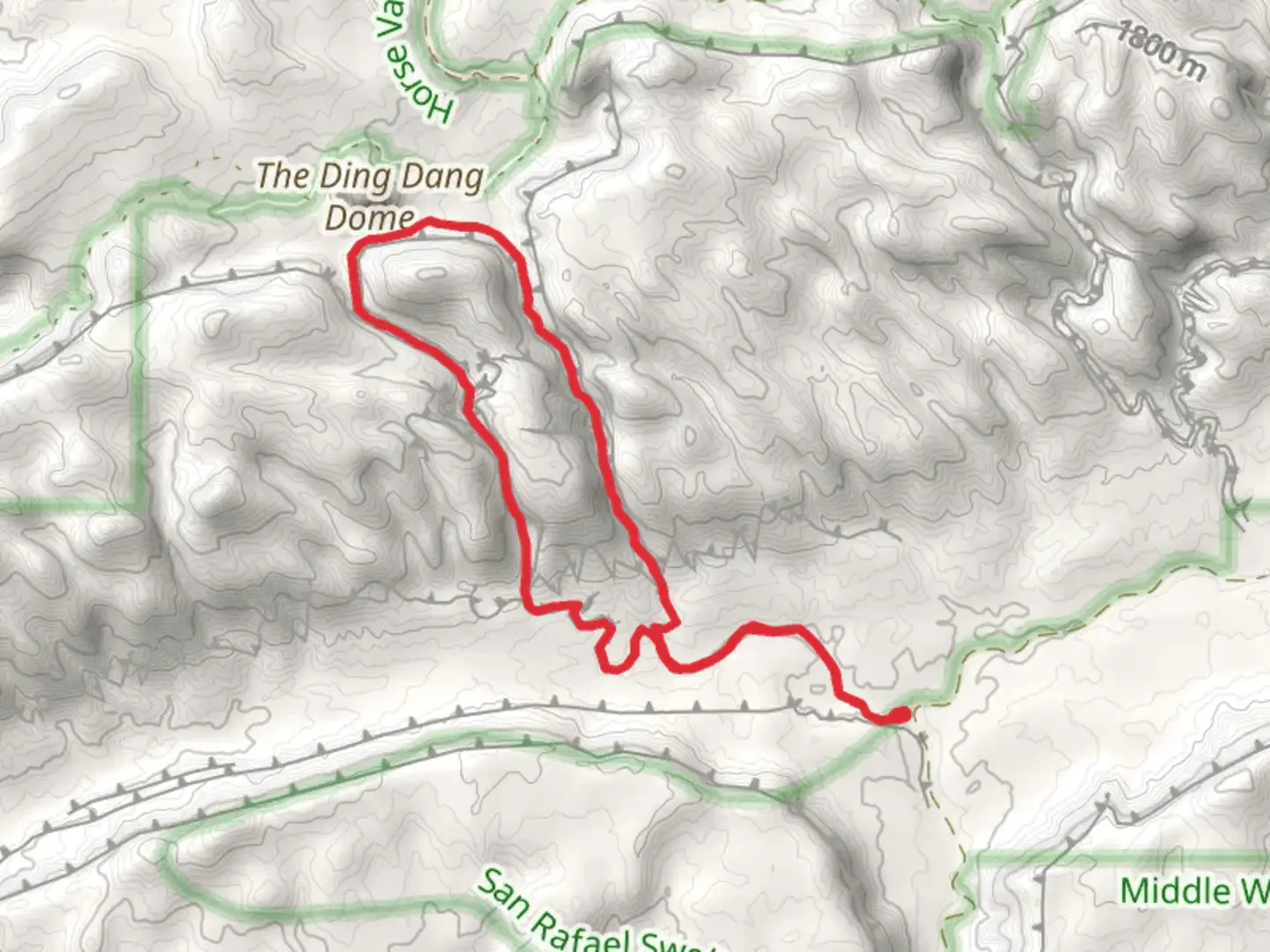 An image depicting the trail Ding Canyon Loop Trail and its surrounding area.