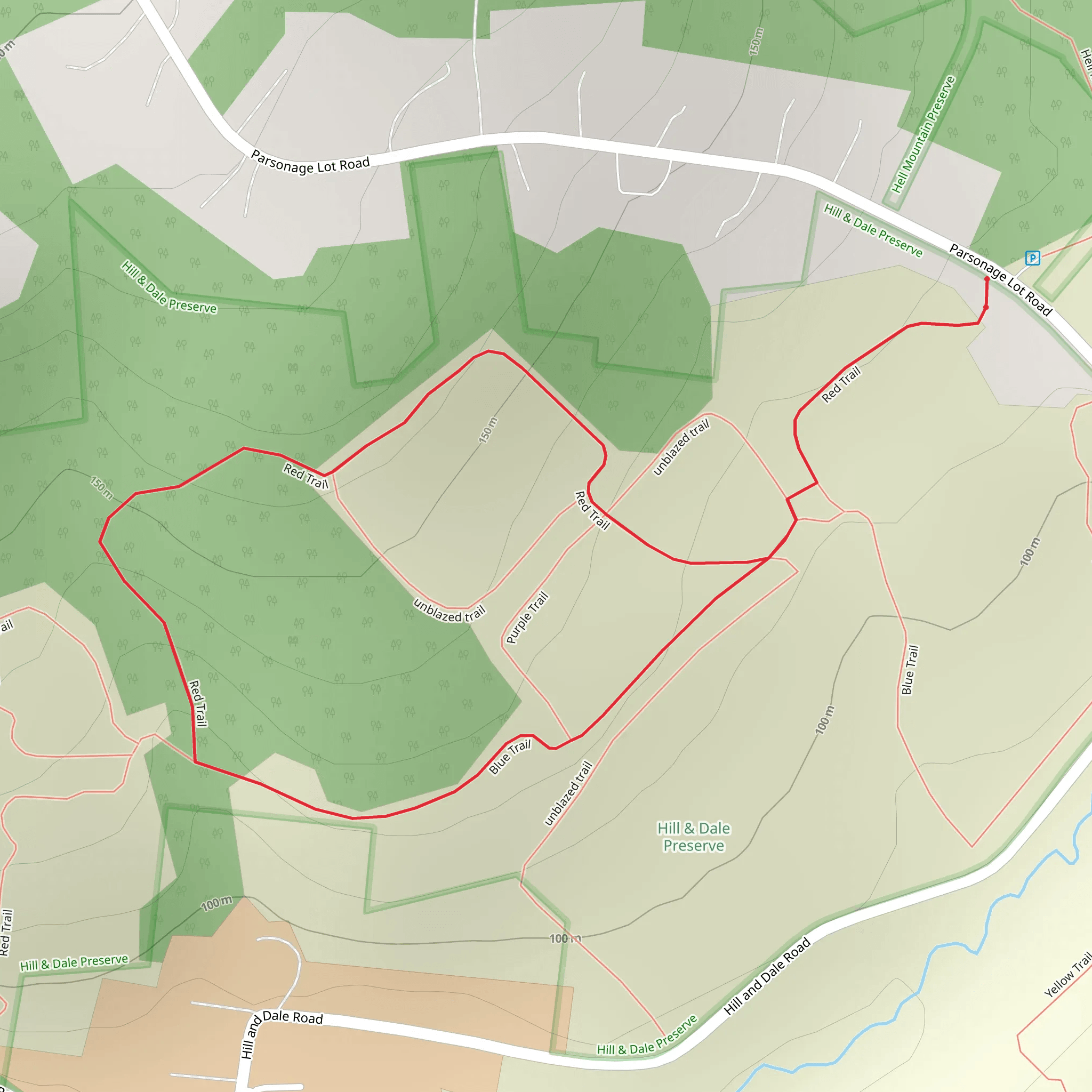 Red Trail and Blue Loop Trail mobile static map