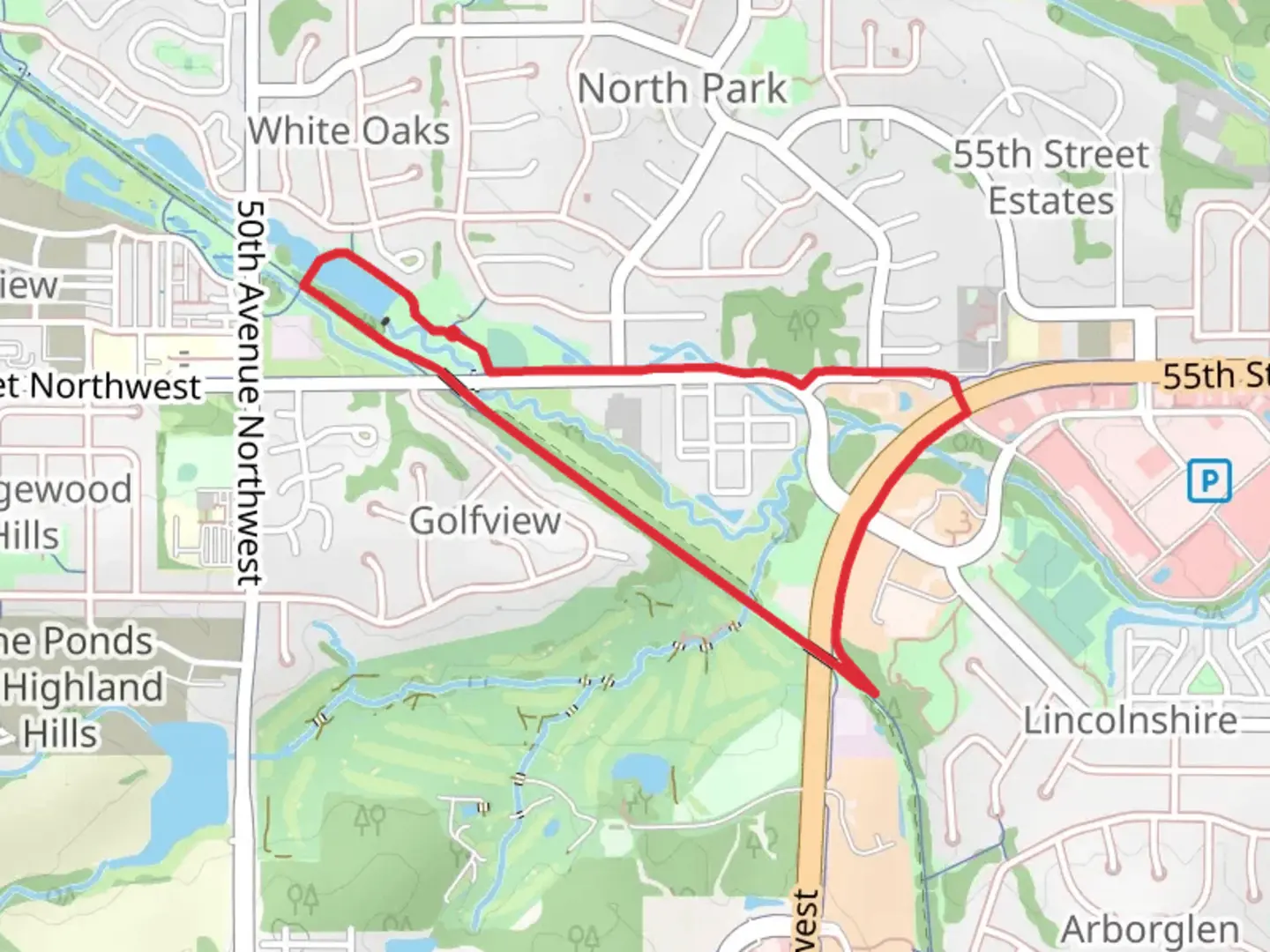 An image depicting the trail White Oaks and Douglas State Loop Trail and its surrounding area.