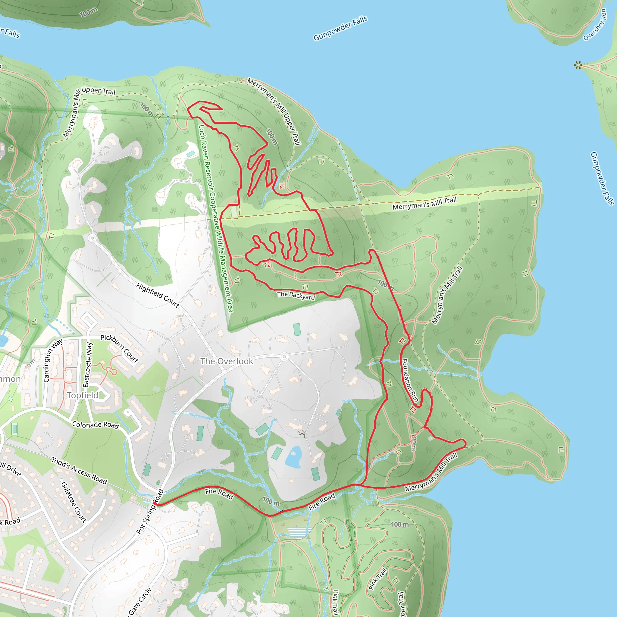 The Backyard and Foundation Run Loop mobile static map