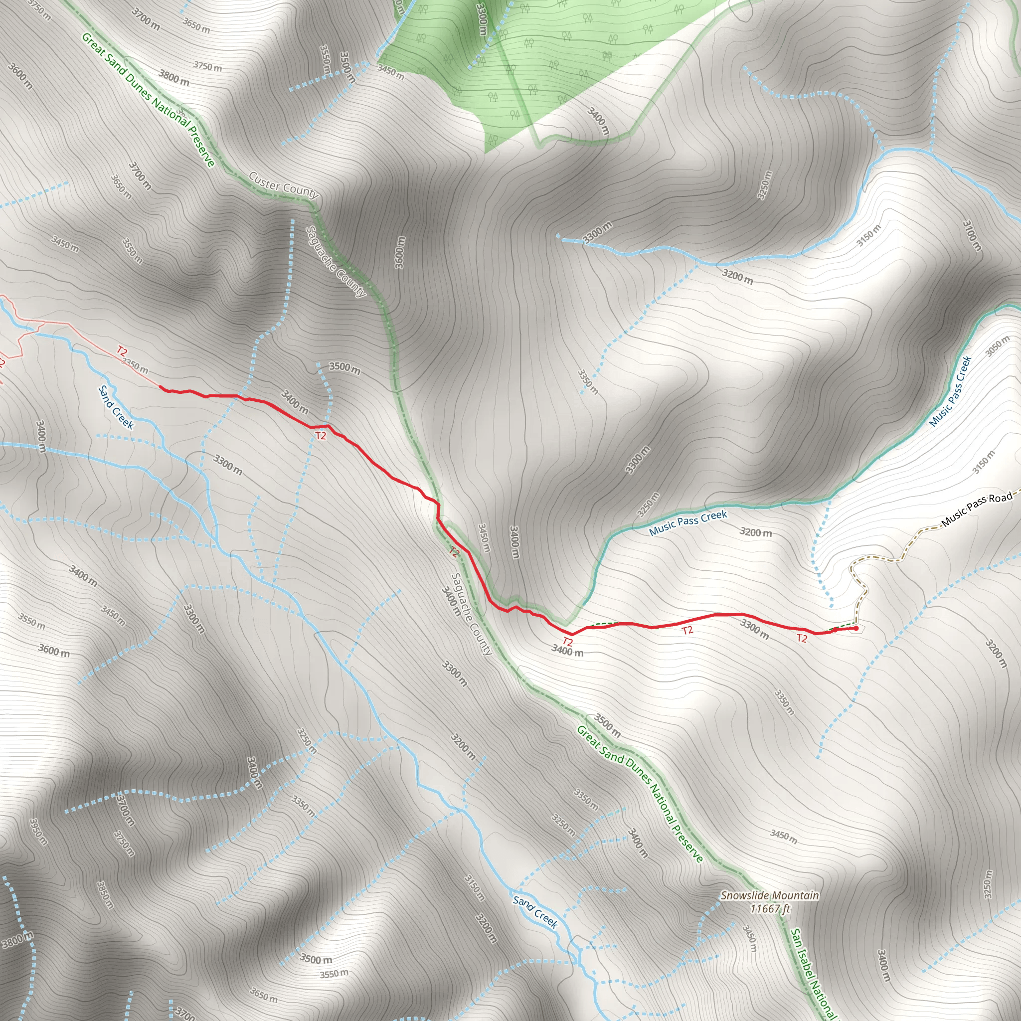 Music Pass Trail mobile static map
